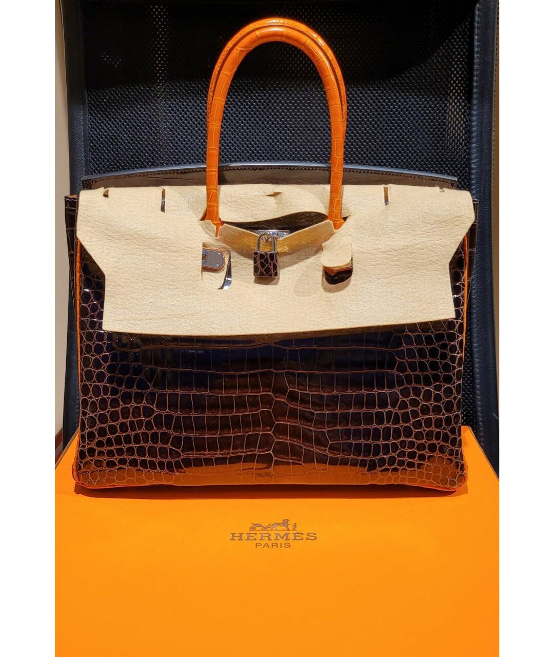 HERMES PRE-OWNED Коричневая сумка тоут из экзотической кожи, фото 5