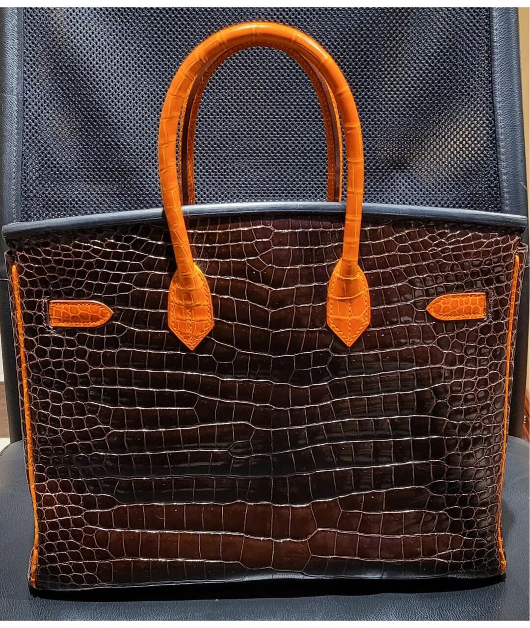 HERMES PRE-OWNED Коричневая сумка тоут из экзотической кожи, фото 2