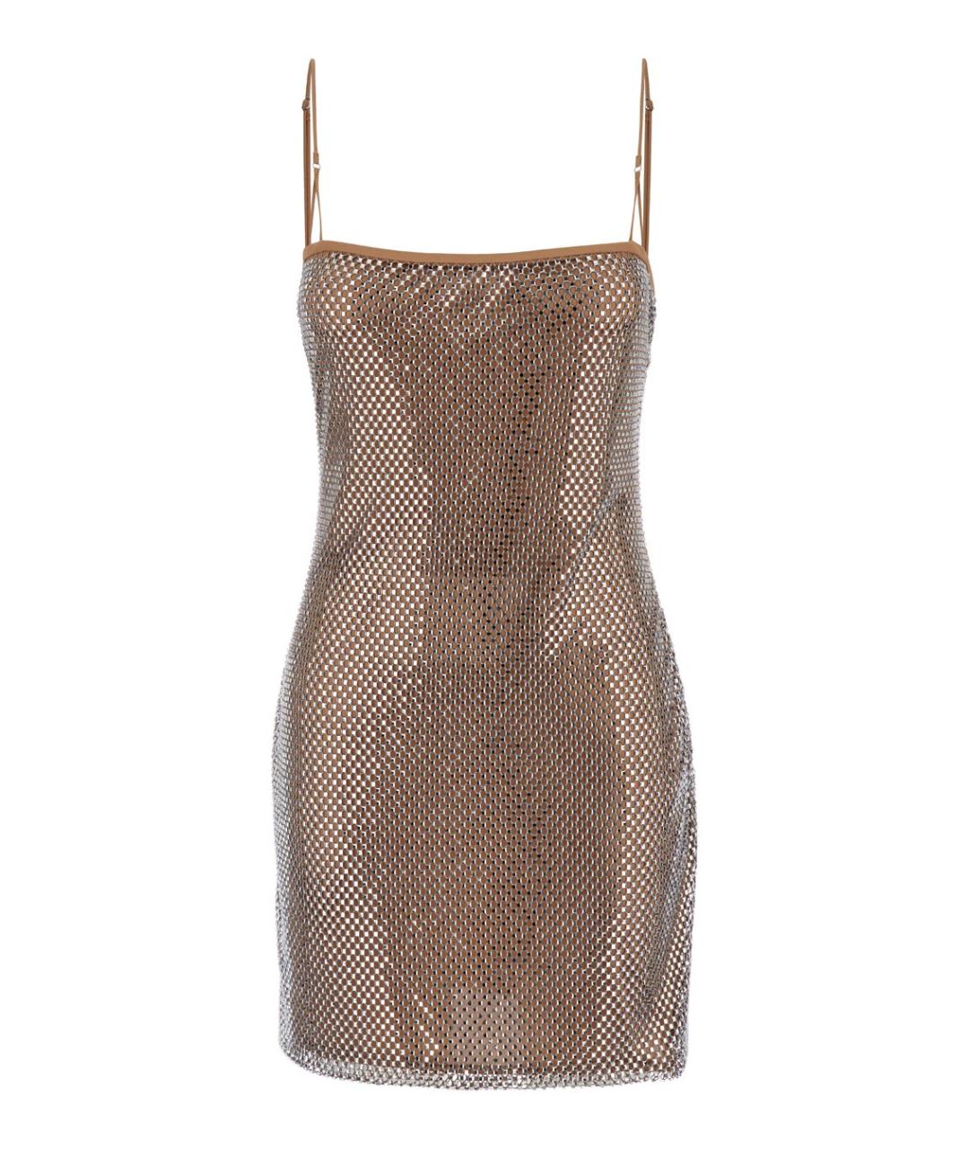 GIUSEPPE DI MORABITO Бежевое полиэстеровое коктейльное платье, фото 1