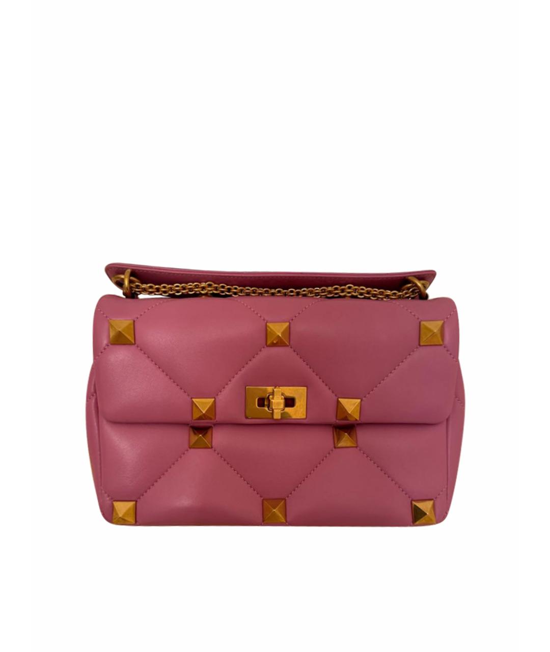 VALENTINO Розовая кожаная сумка через плечо, фото 1