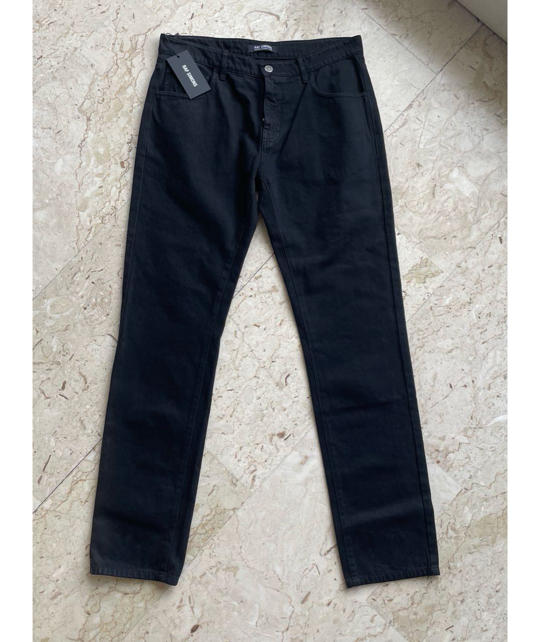 RAF SIMONS Черные хлопковые прямые джинсы, фото 7