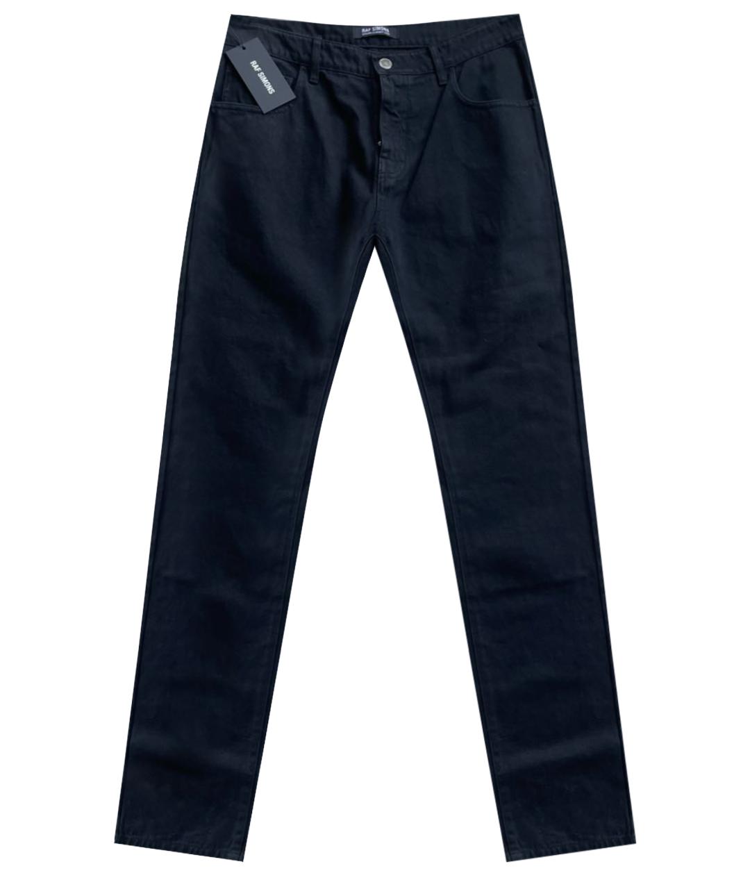 RAF SIMONS Черные хлопковые прямые джинсы, фото 1