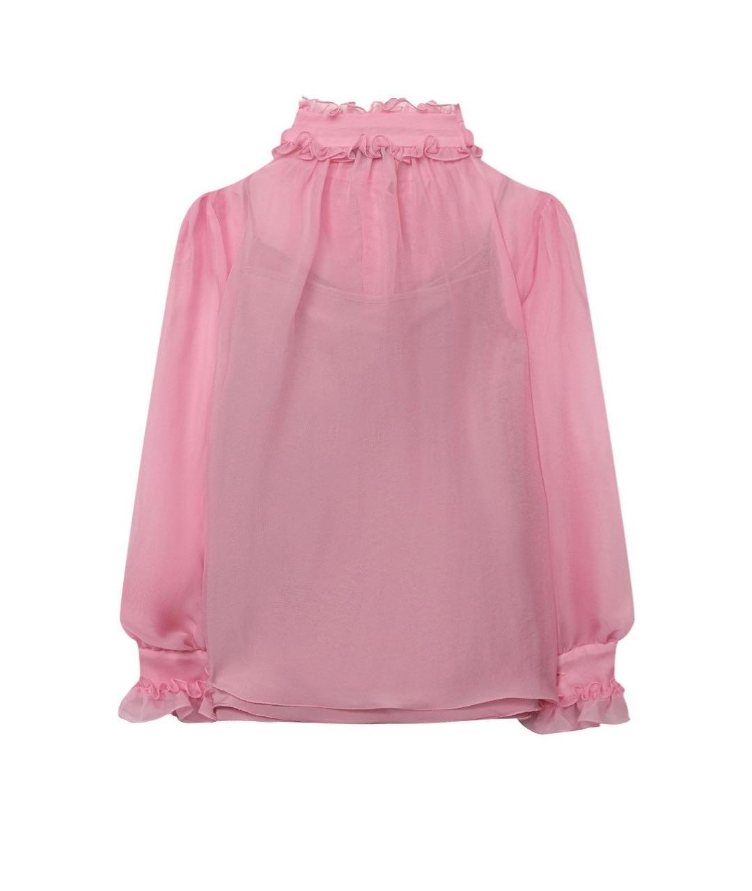 DOLCE&GABBANA Розовая шелковая рубашка/блузка, фото 2
