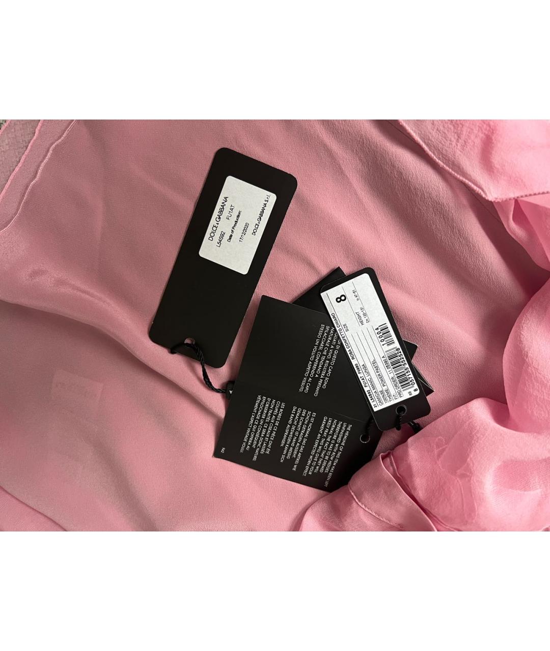 DOLCE&GABBANA Розовая шелковая рубашка/блузка, фото 4