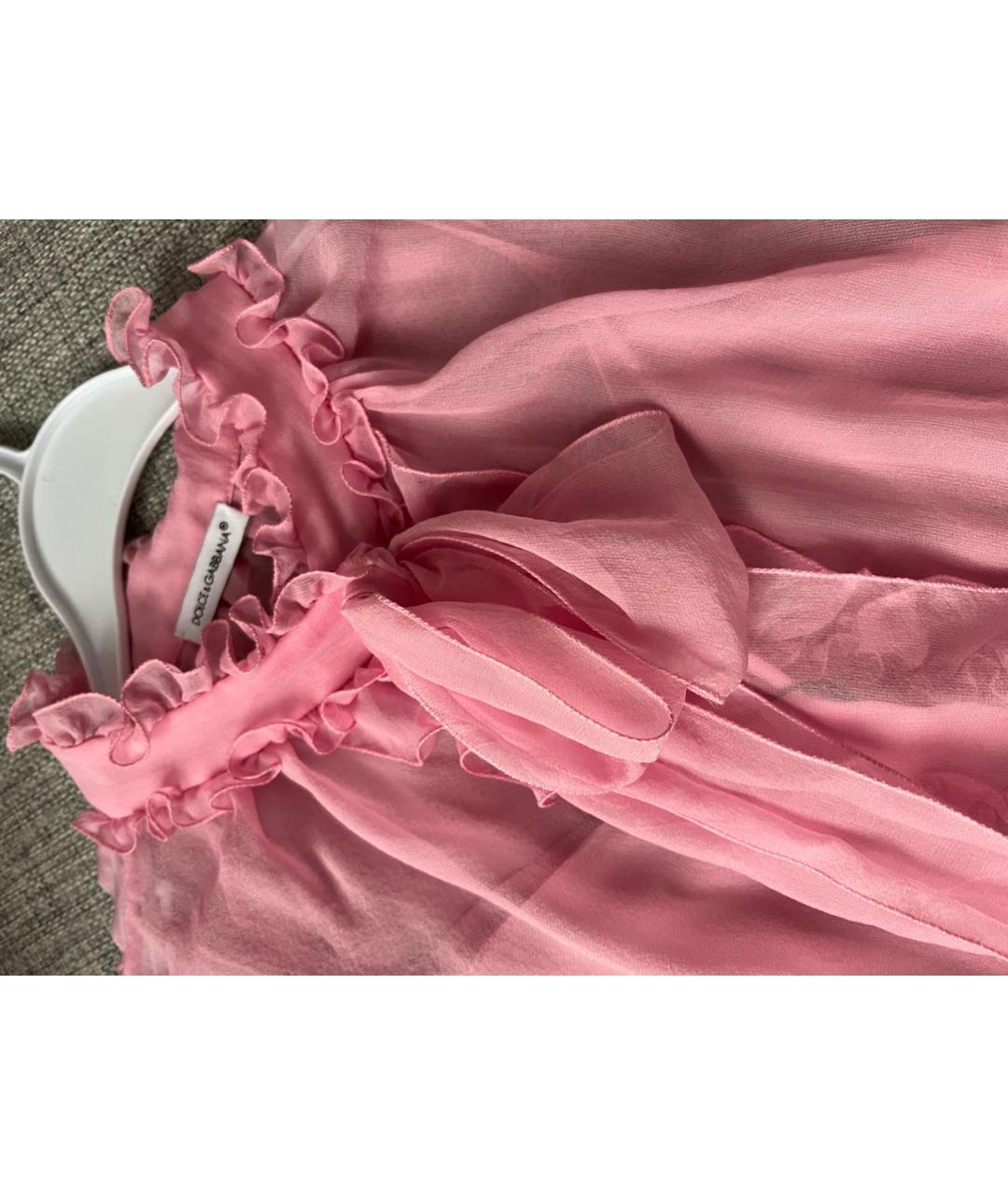 DOLCE&GABBANA Розовая шелковая рубашка/блузка, фото 6