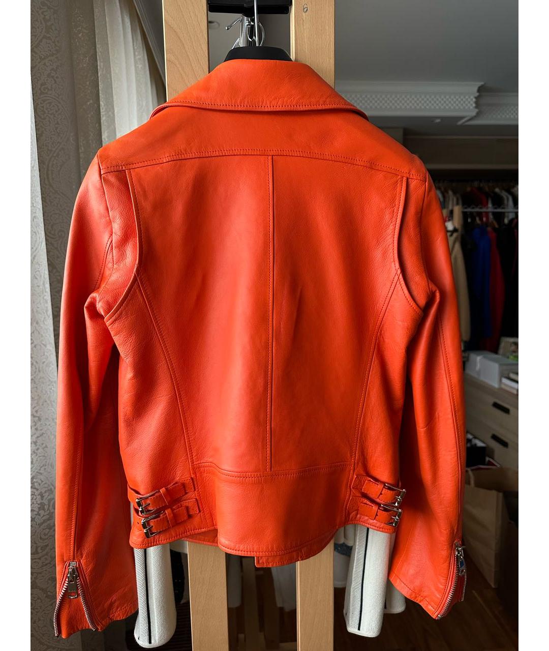 GUCCI Оранжевая кожаная куртка, фото 2
