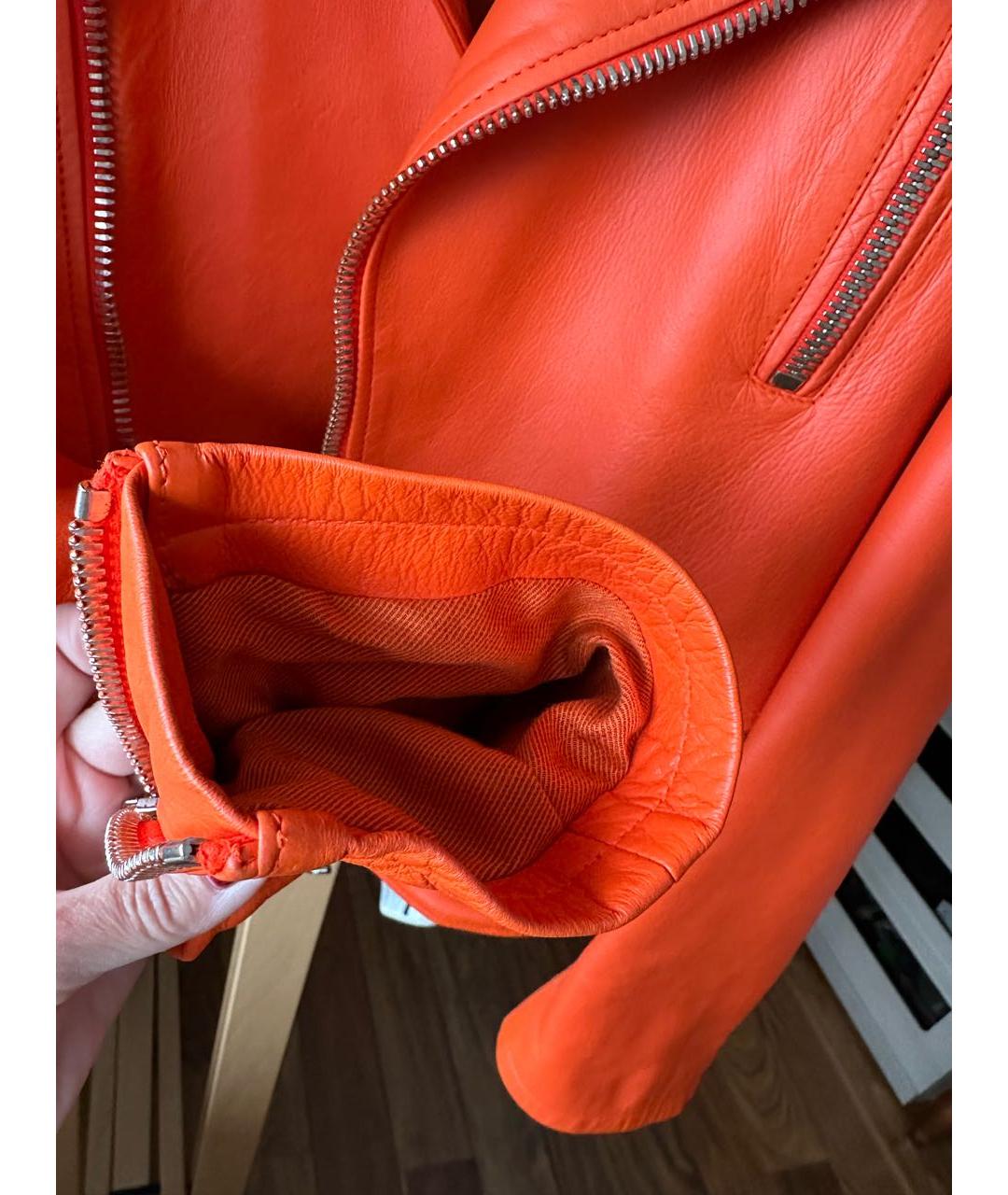GUCCI Оранжевая кожаная куртка, фото 7
