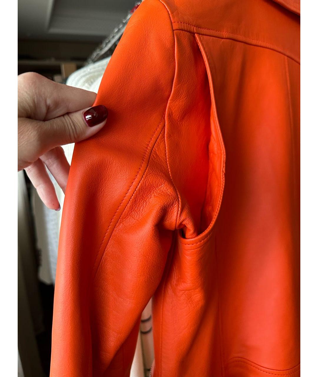 GUCCI Оранжевая кожаная куртка, фото 8