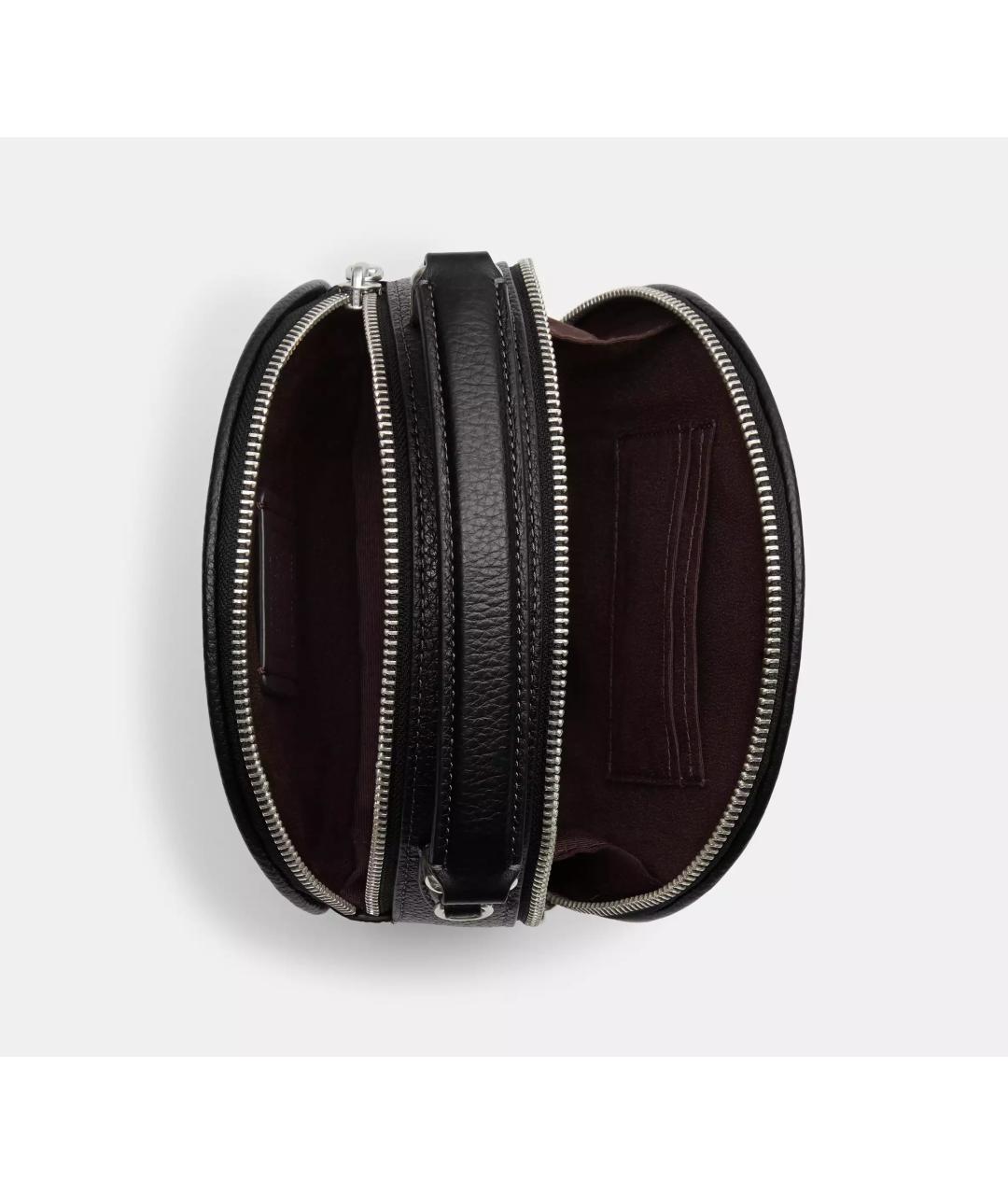 COACH Черная кожаная сумка через плечо, фото 3