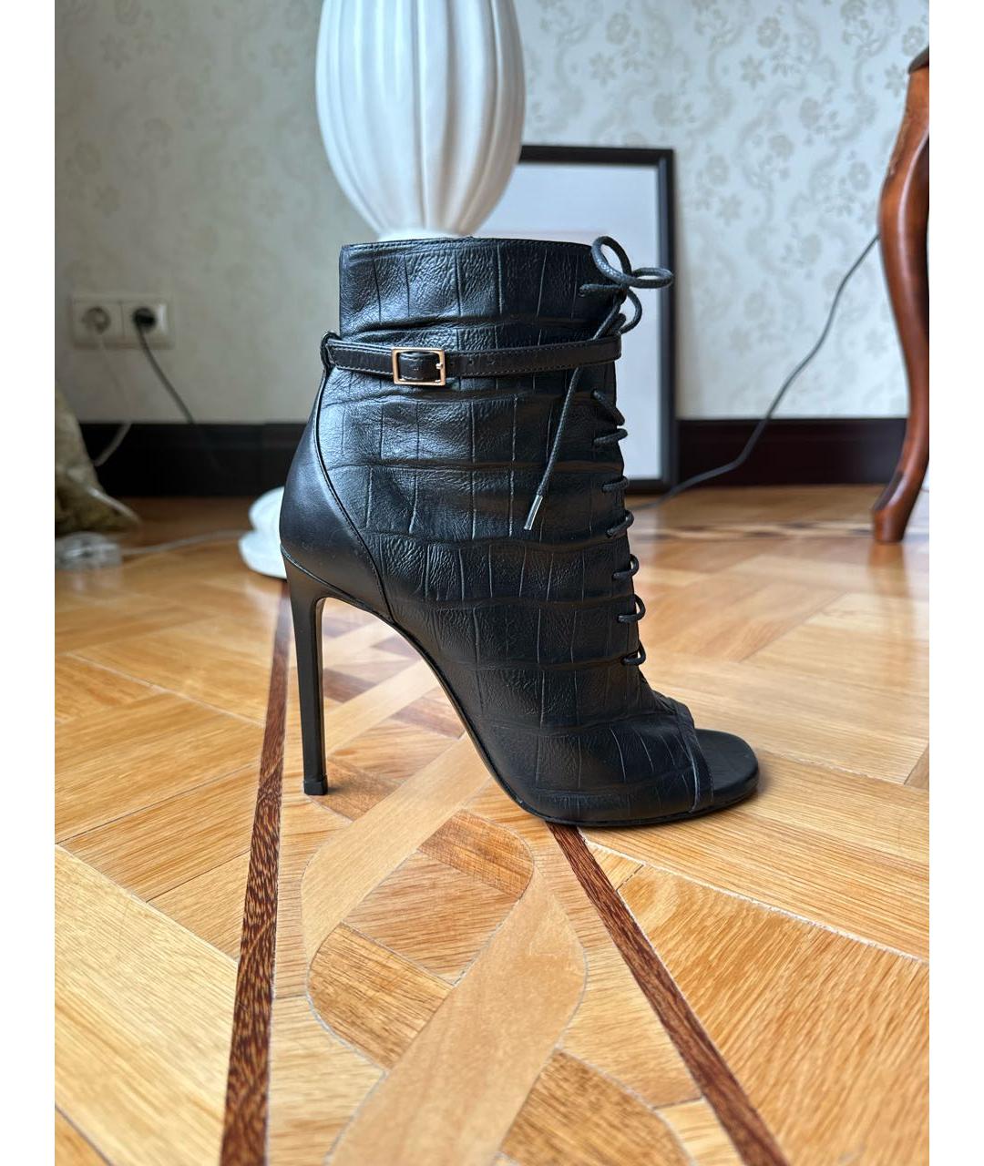 SAINT LAURENT Черные кожаные ботильоны, фото 6
