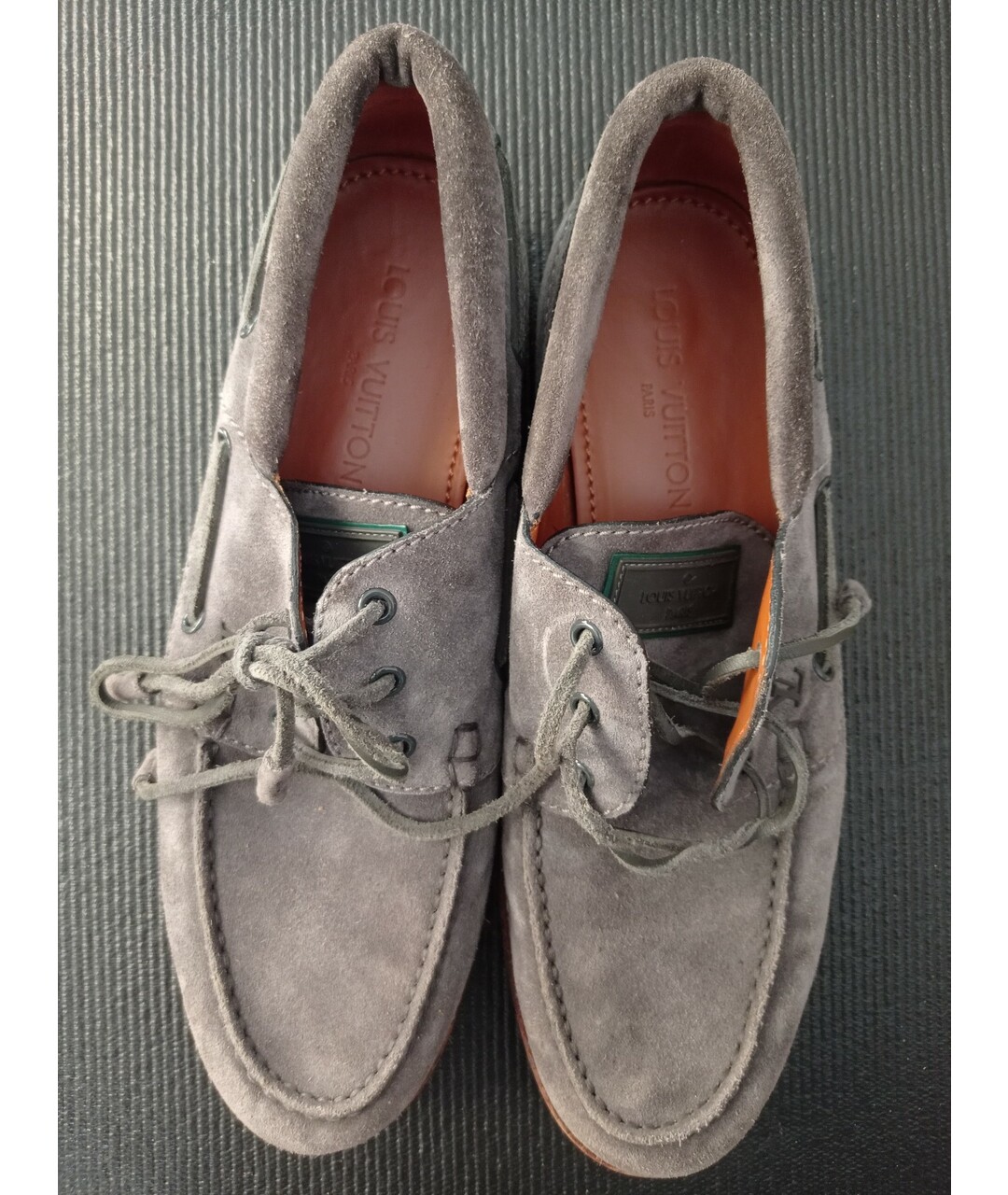 LOUIS VUITTON PRE-OWNED Серые замшевые туфли, фото 8