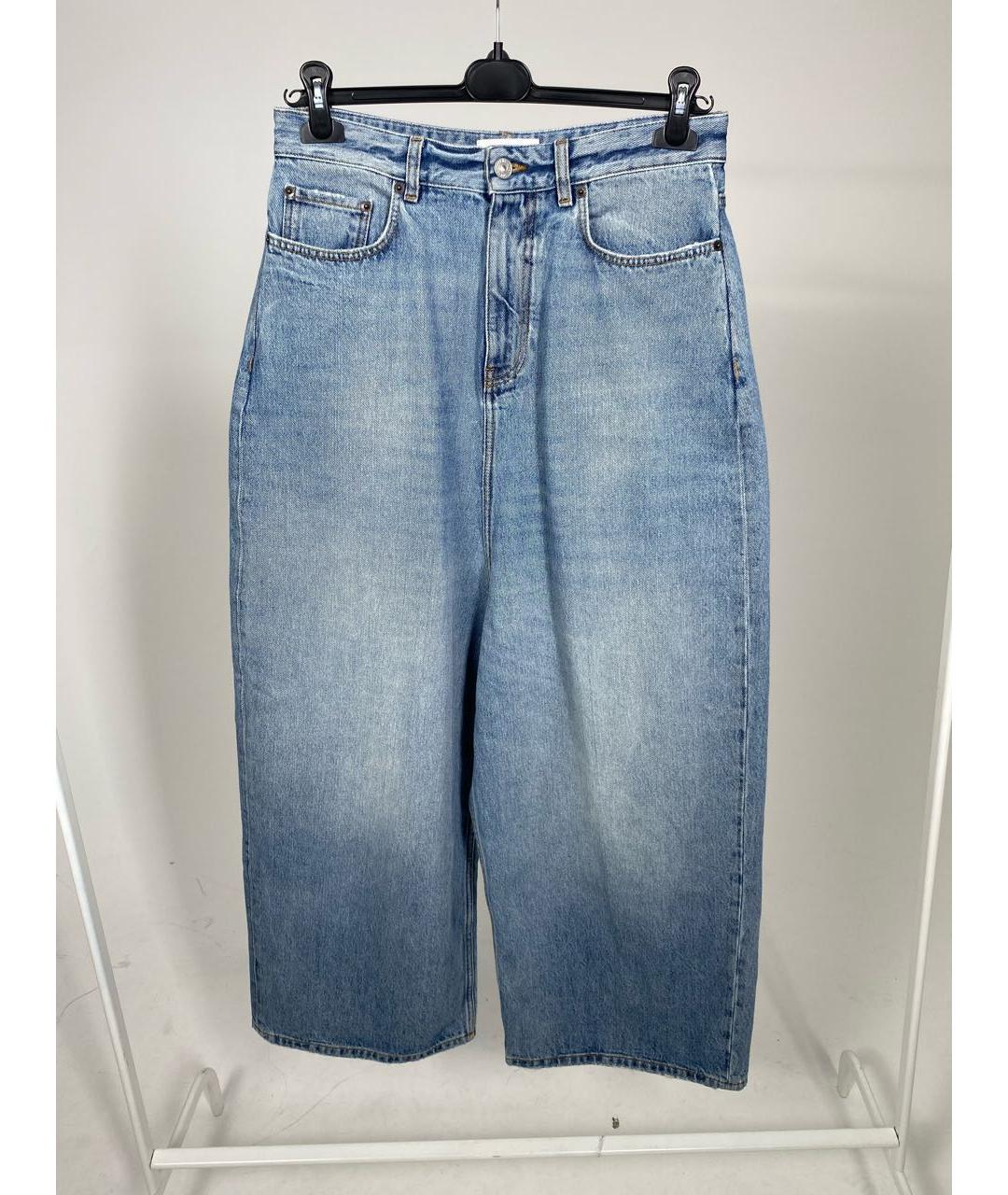 BALENCIAGA Голубые хлопковые прямые джинсы, фото 5