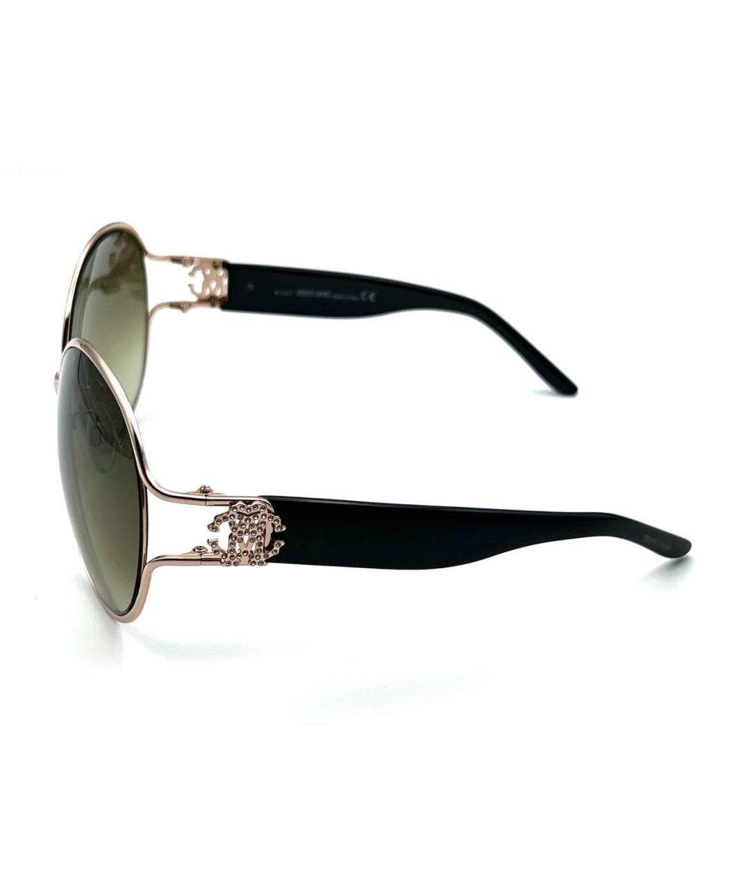 ROBERTO CAVALLI Золотые металлические солнцезащитные очки, фото 5