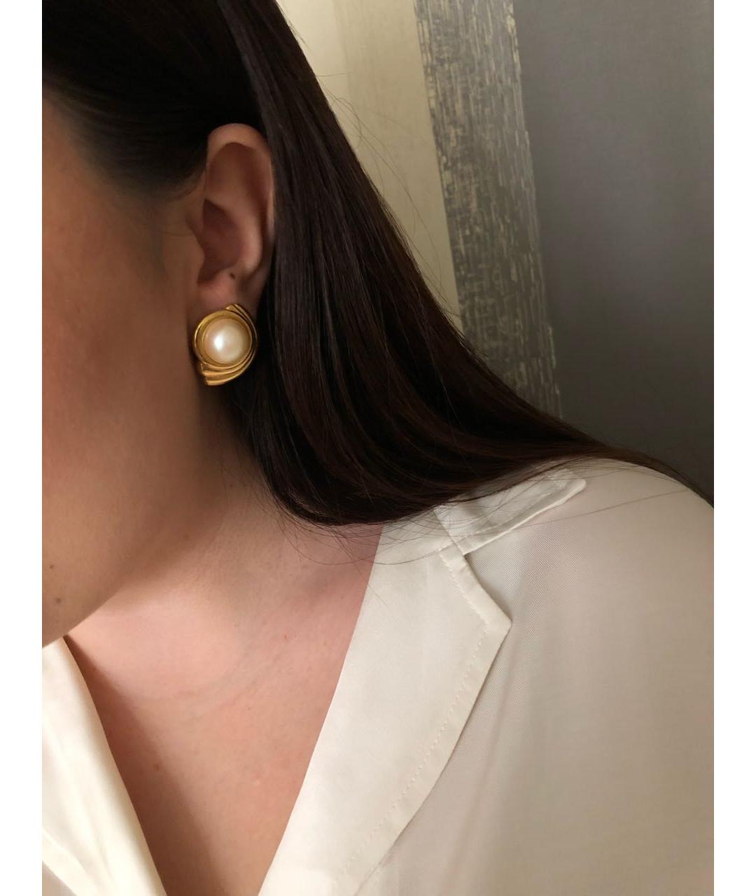 MONET Золотые металлические серьги, фото 6