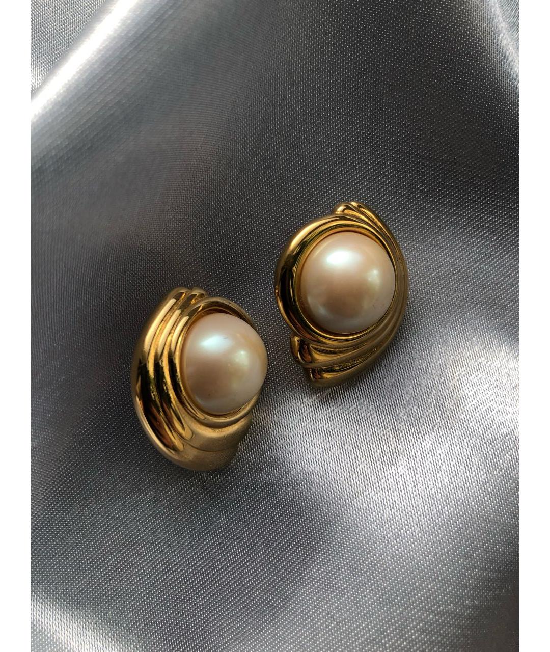 MONET Золотые металлические серьги, фото 3