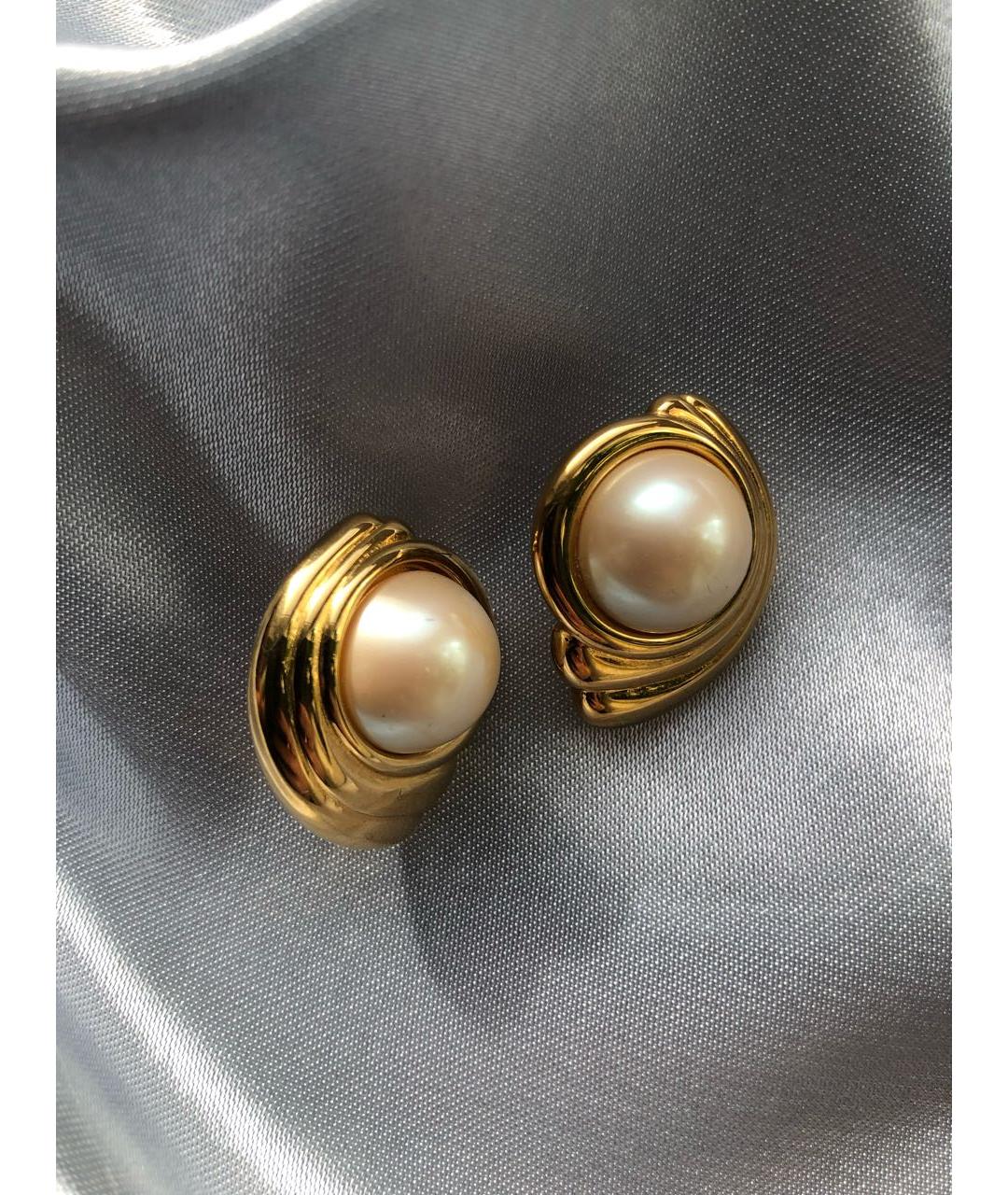 MONET Золотые металлические серьги, фото 2