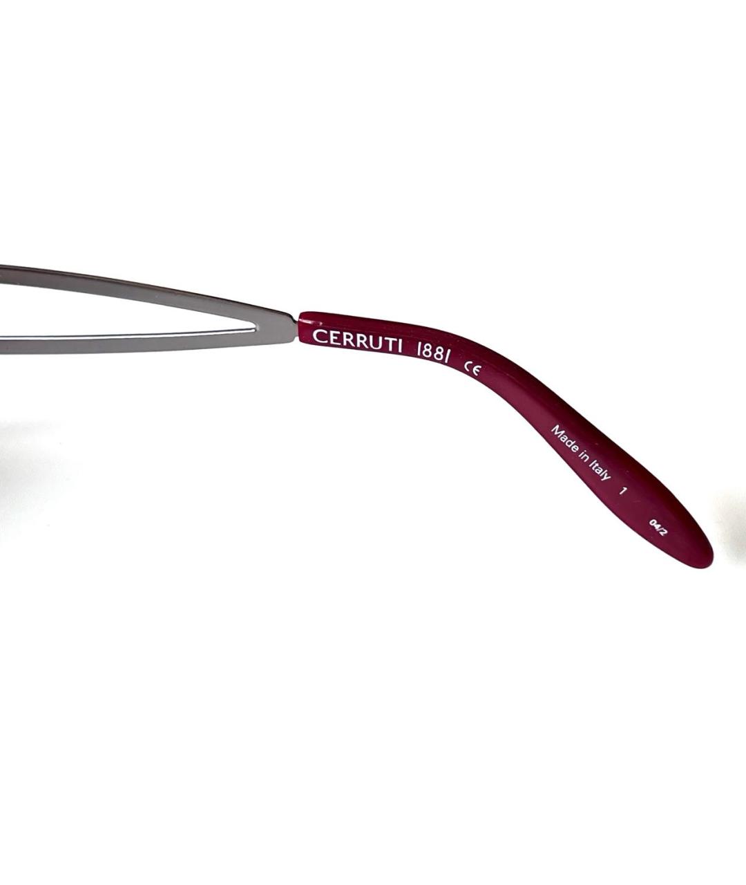 CERRUTI 1881 Бордовые пластиковые солнцезащитные очки, фото 7