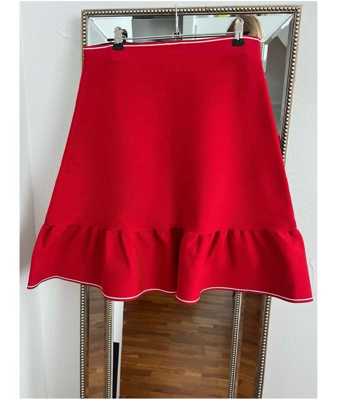 SANDRO Красная вискозная юбка мини, фото 2