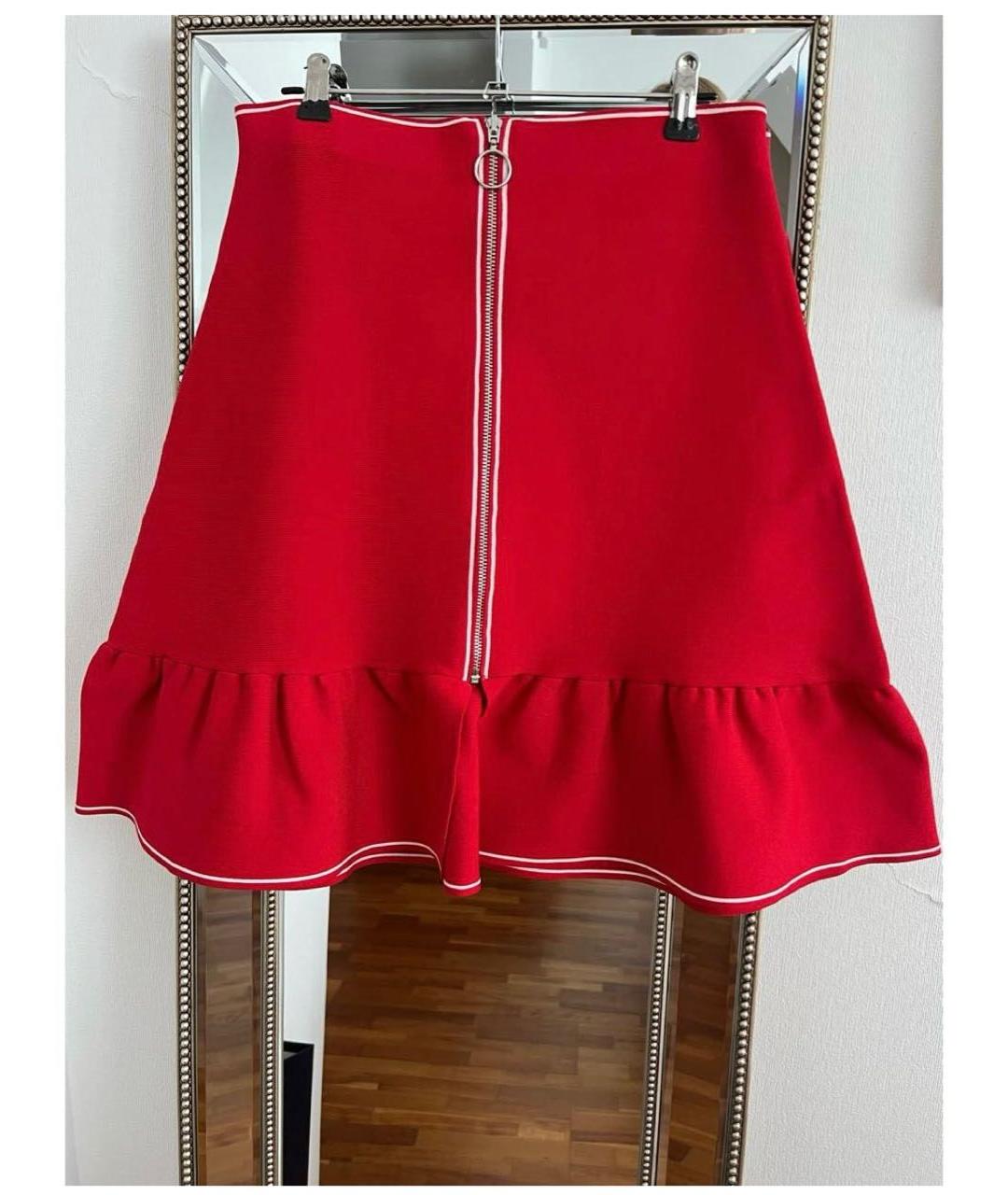 SANDRO Красная вискозная юбка мини, фото 6