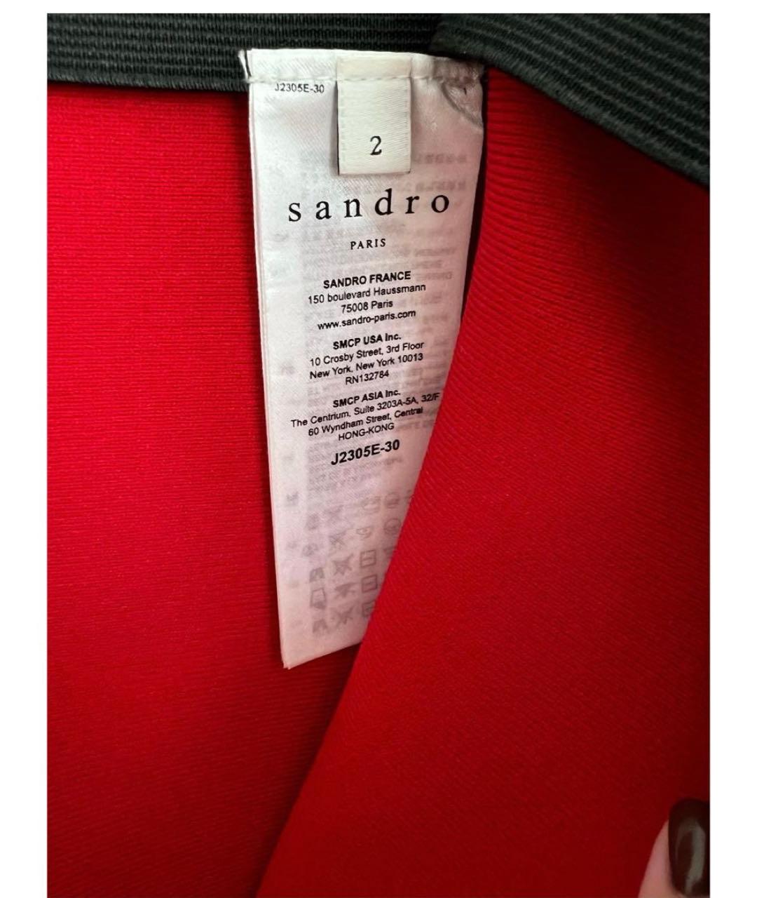 SANDRO Красная вискозная юбка мини, фото 4