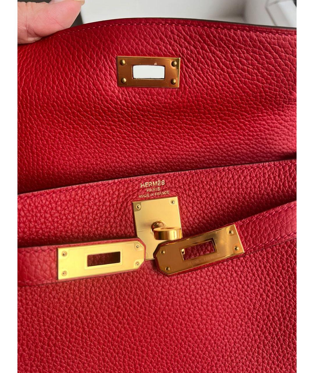 HERMES Красный кожаный рюкзак, фото 5