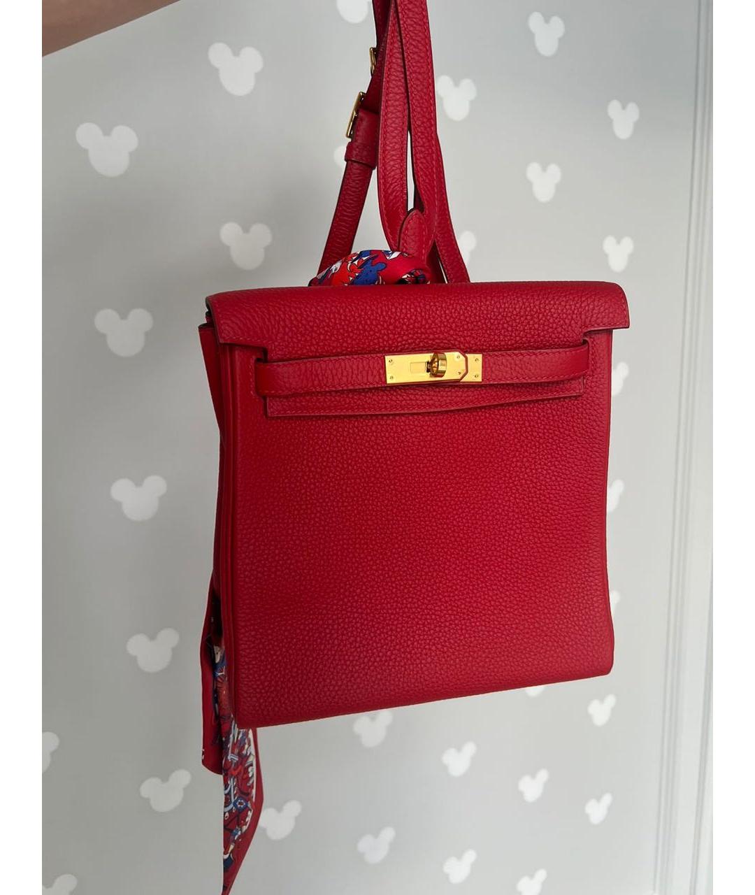 HERMES PRE-OWNED Красный кожаный рюкзак, фото 7