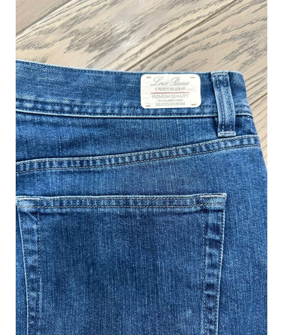 LORO PIANA Синие прямые джинсы, фото 3