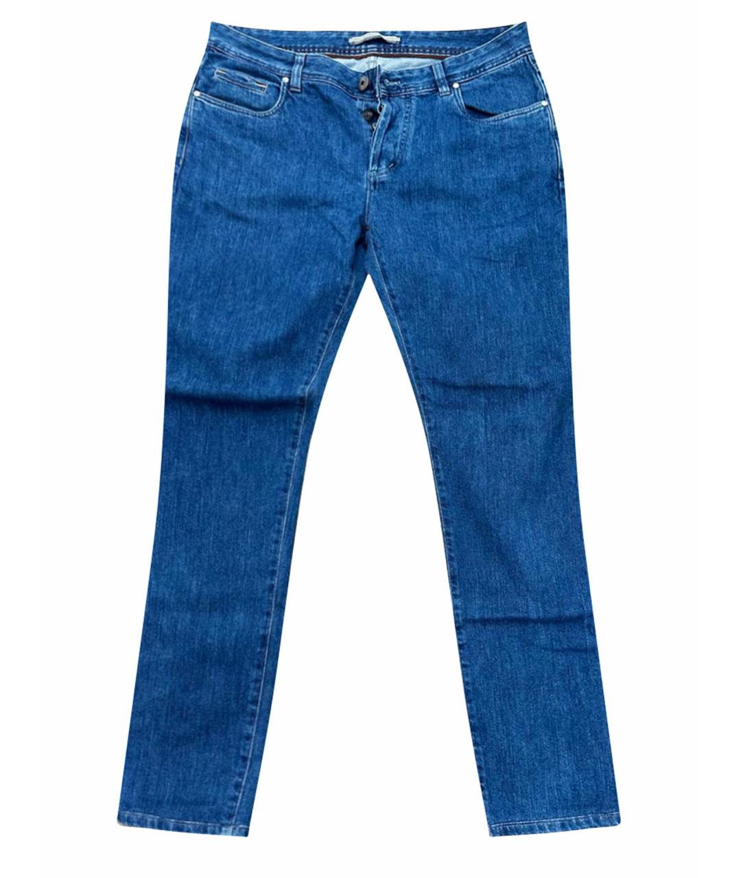 LORO PIANA Синие прямые джинсы, фото 1