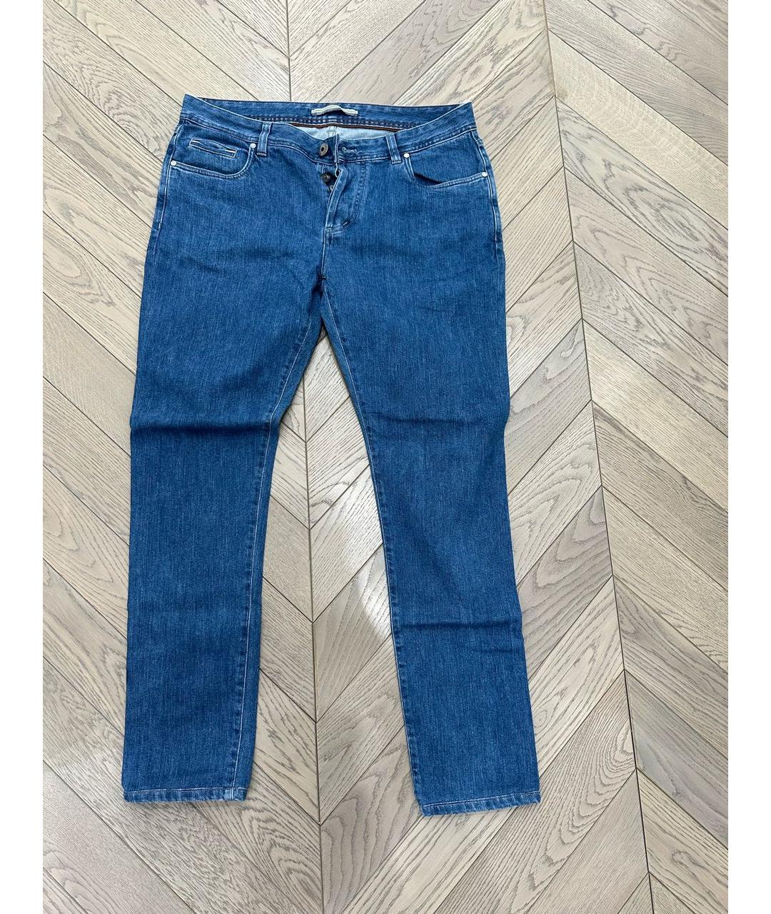 LORO PIANA Синие прямые джинсы, фото 6