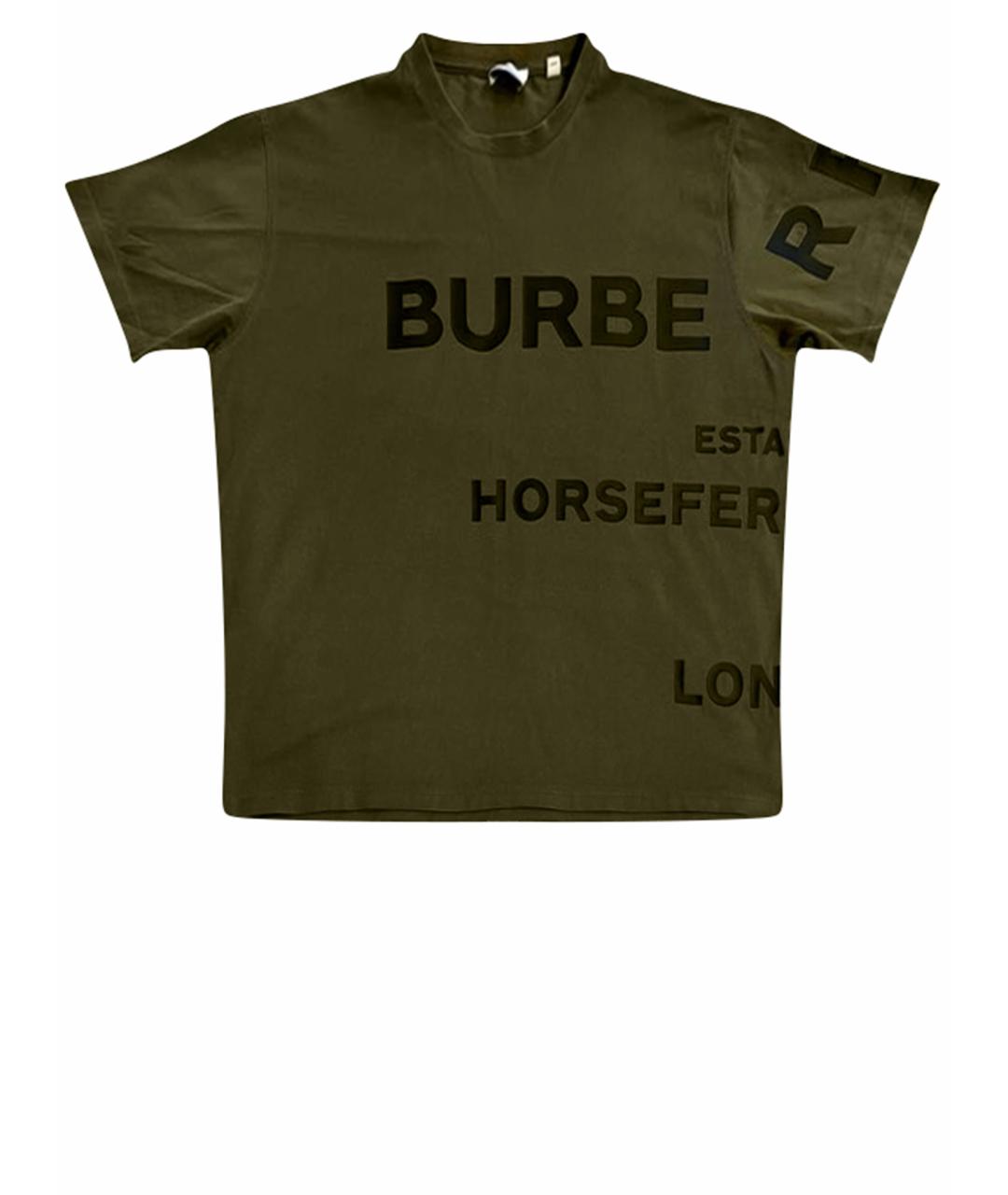 BURBERRY Хаки хлопковая футболка, фото 1