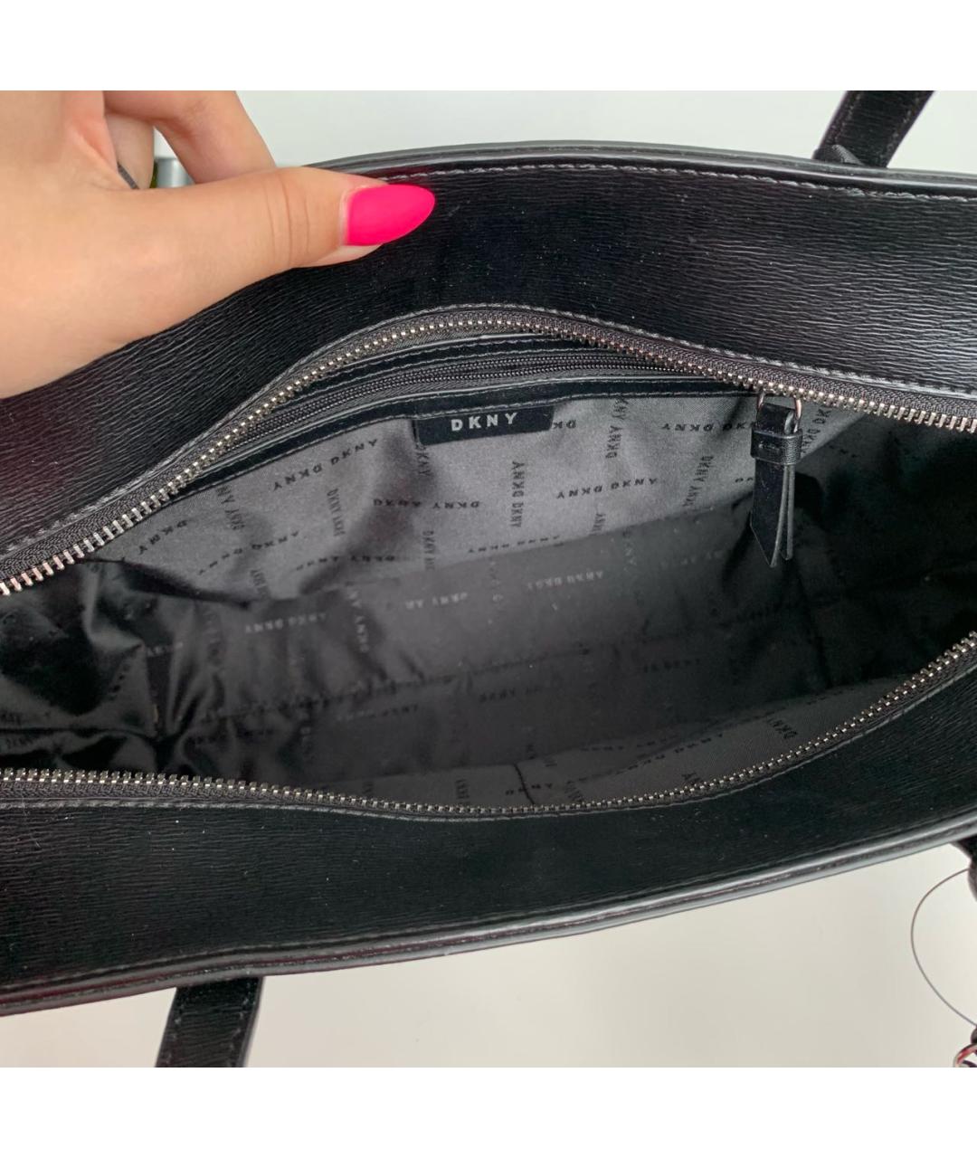 DKNY Черная сумка тоут из искусственной кожи, фото 6