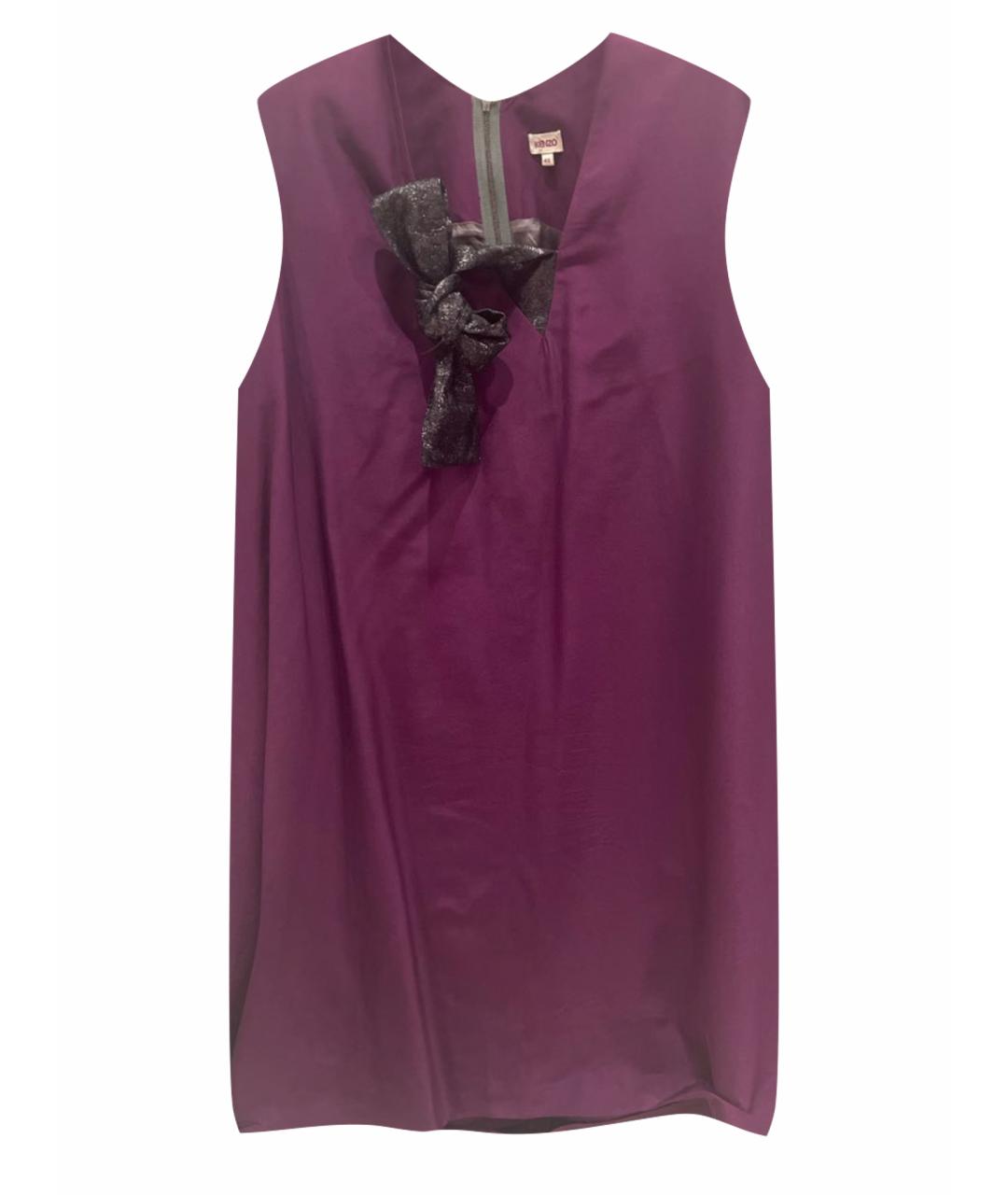 KENZO Бордовое вискозное коктейльное платье, фото 1