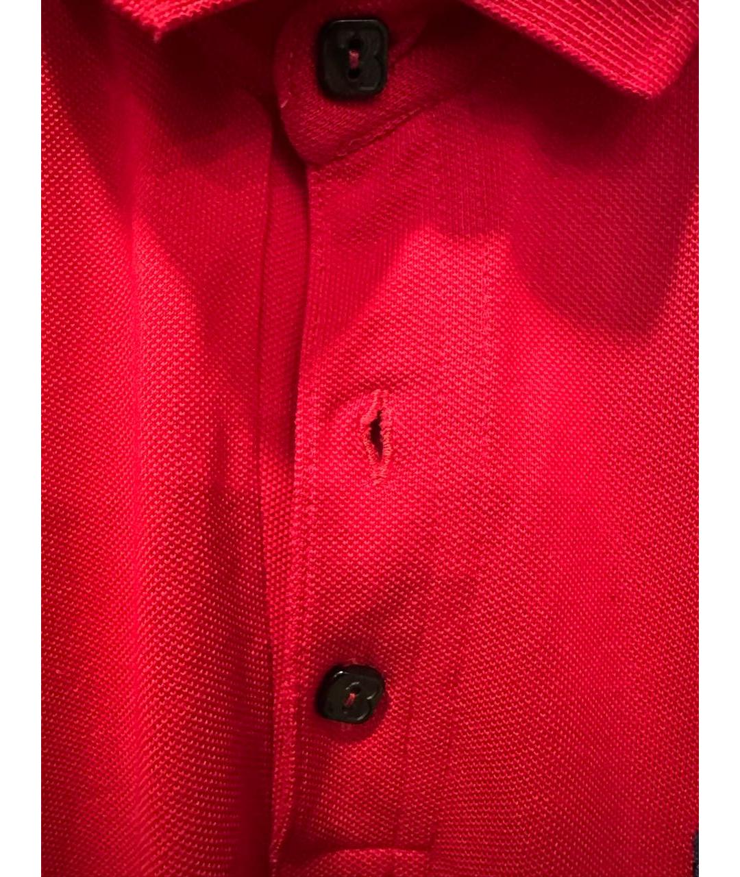 BILLIONAIRE Красное хлопковое поло с коротким рукавом, фото 8