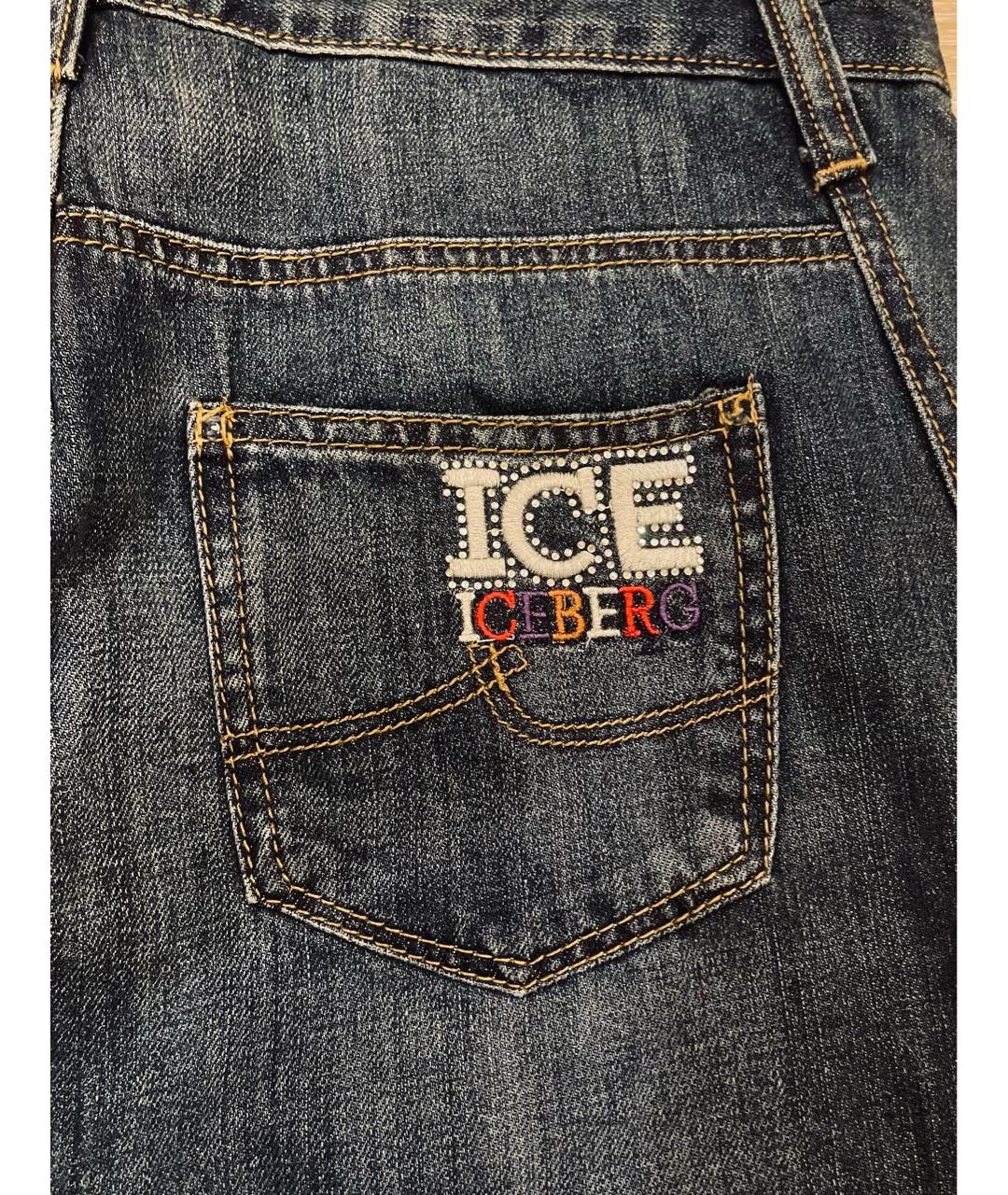 ICEBERG Синие хлопковые прямые джинсы, фото 4