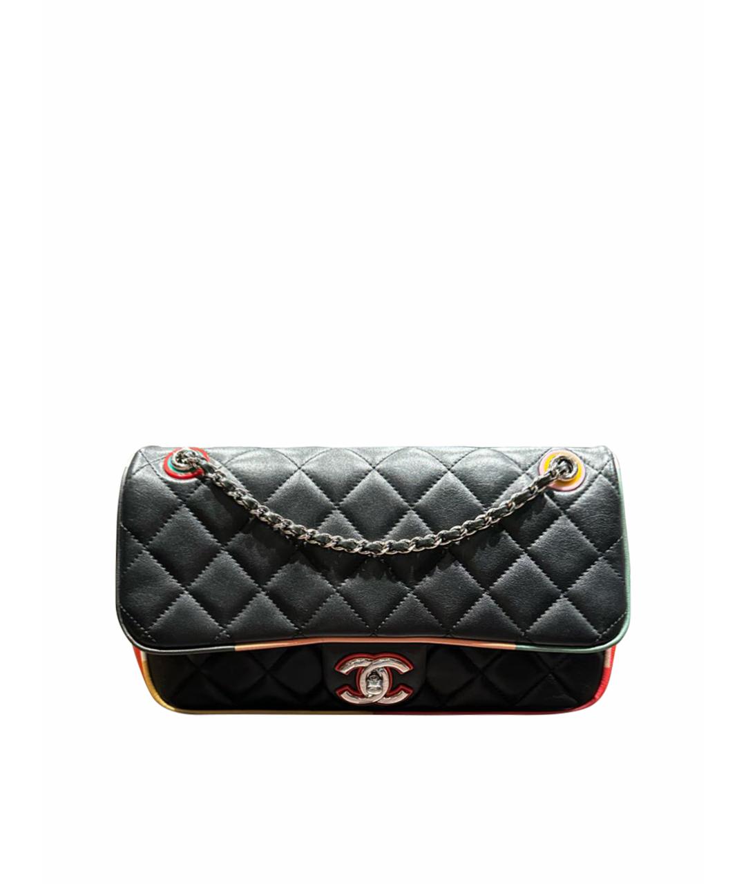 CHANEL PRE-OWNED Черная кожаная сумка через плечо, фото 1