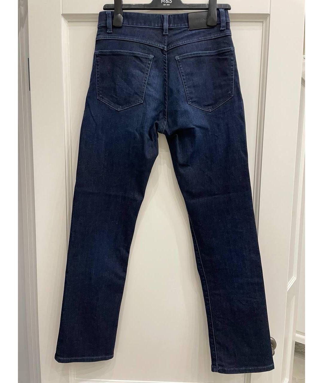 ZZEGNA Темно-синие хлопко-эластановые прямые джинсы, фото 2