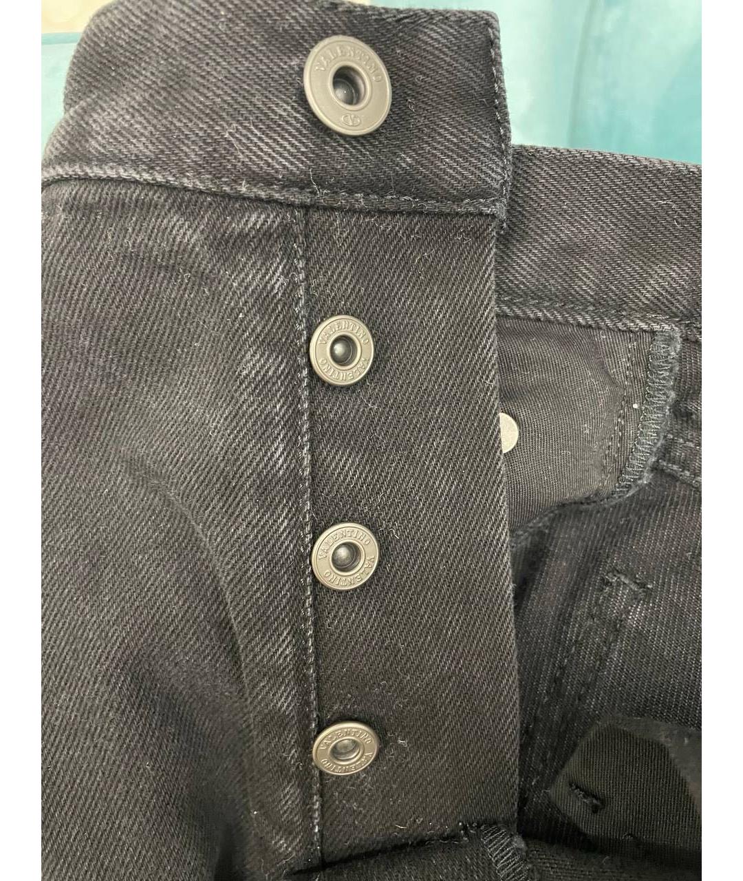VALENTINO Черные хлопко-эластановые прямые джинсы, фото 3