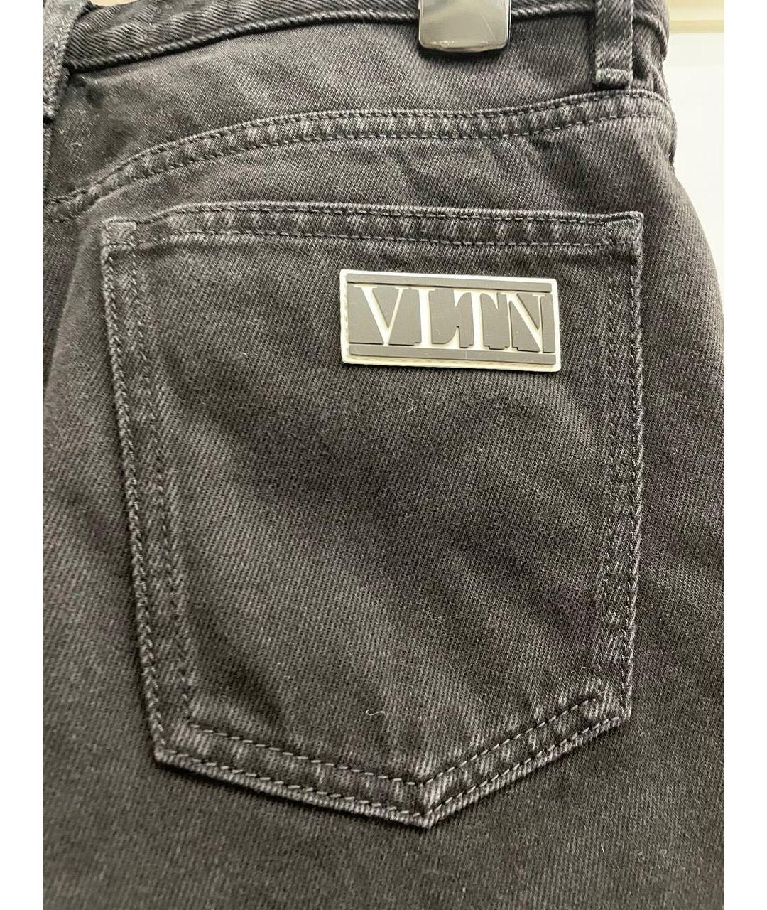 VALENTINO Черные хлопко-эластановые прямые джинсы, фото 4