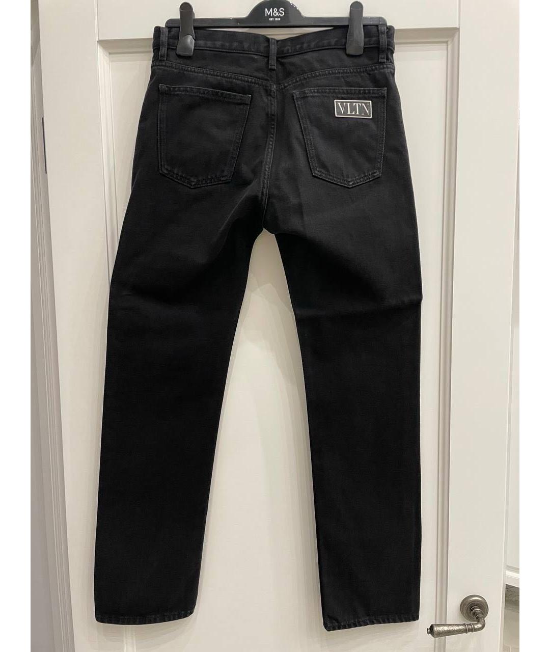VALENTINO Черные хлопко-эластановые прямые джинсы, фото 2