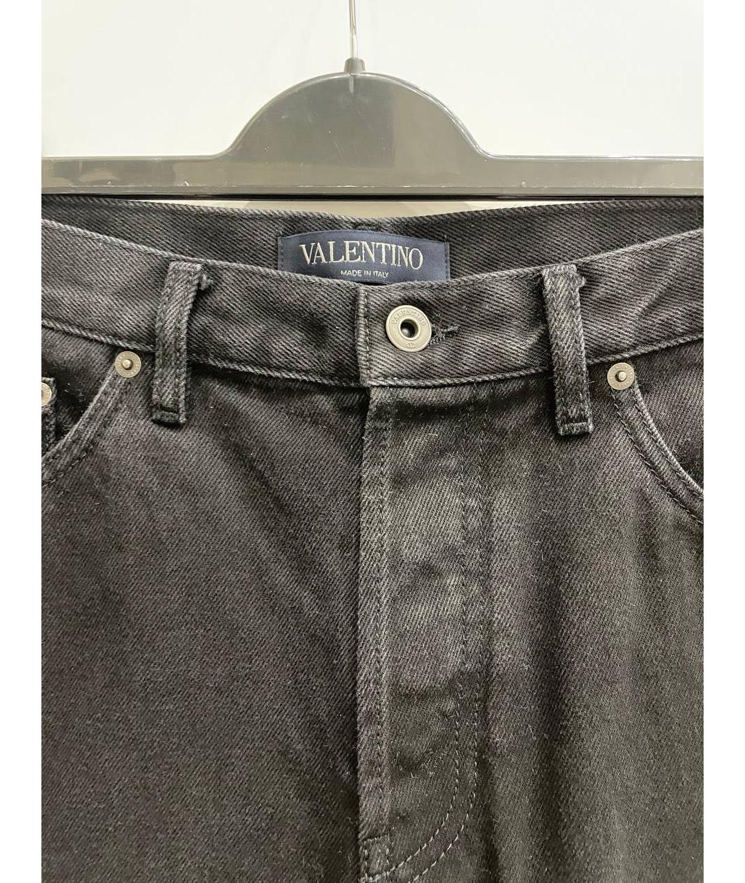 VALENTINO Черные хлопко-эластановые прямые джинсы, фото 8