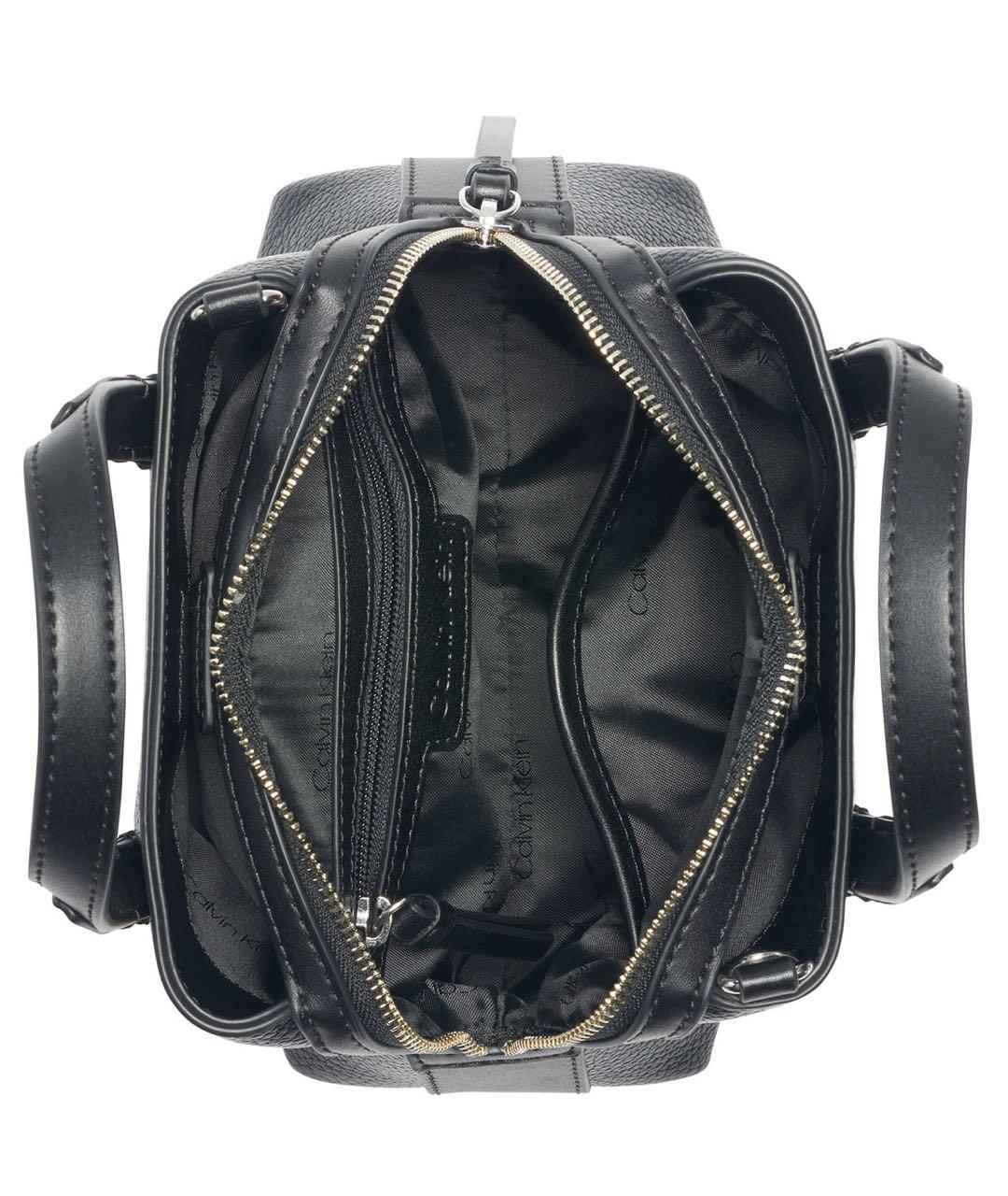 CALVIN KLEIN Черная сумка через плечо из искусственной кожи, фото 7