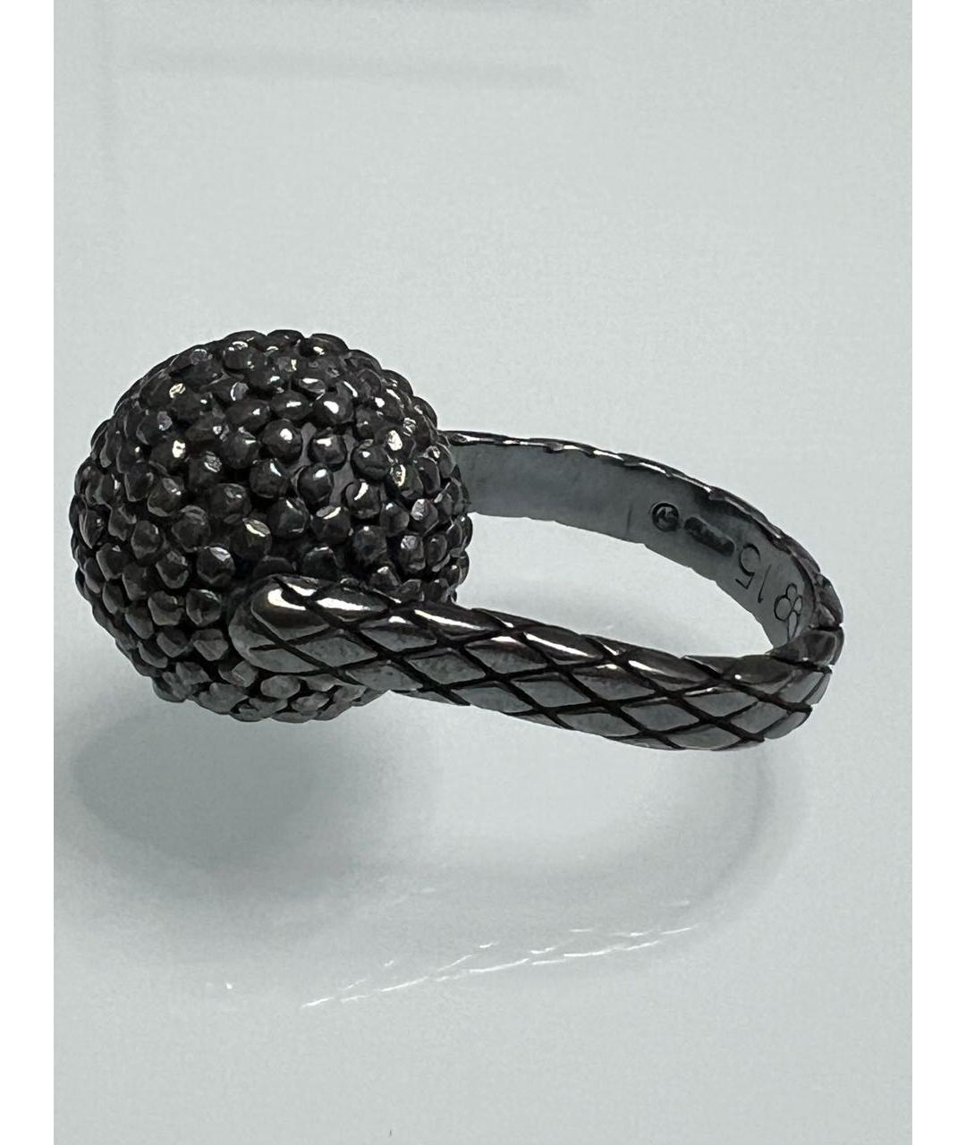 BOTTEGA VENETA Антрацитовое серебряное кольцо, фото 3