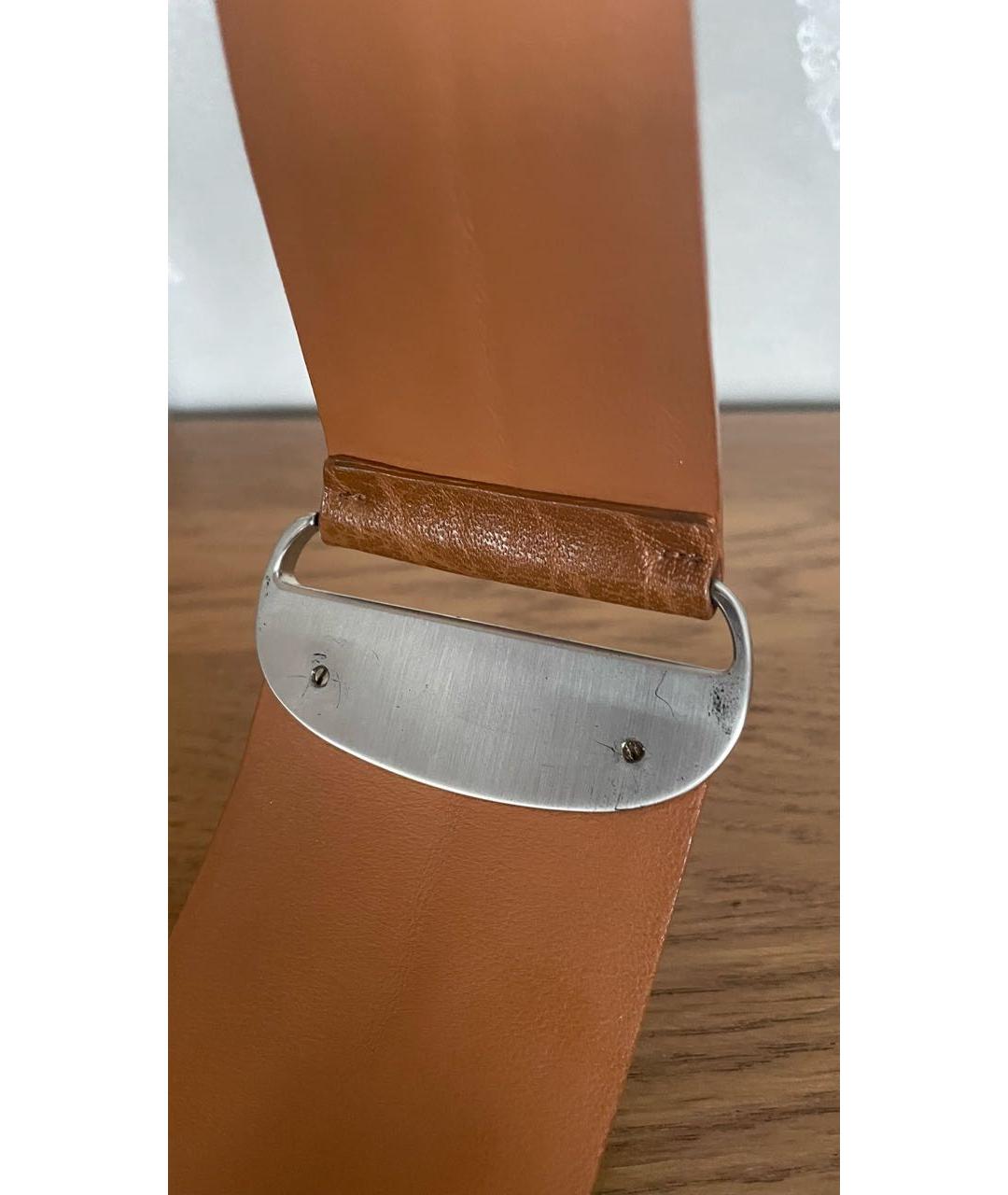 GIORGIO ARMANI Оранжевый кожаный ремень, фото 4