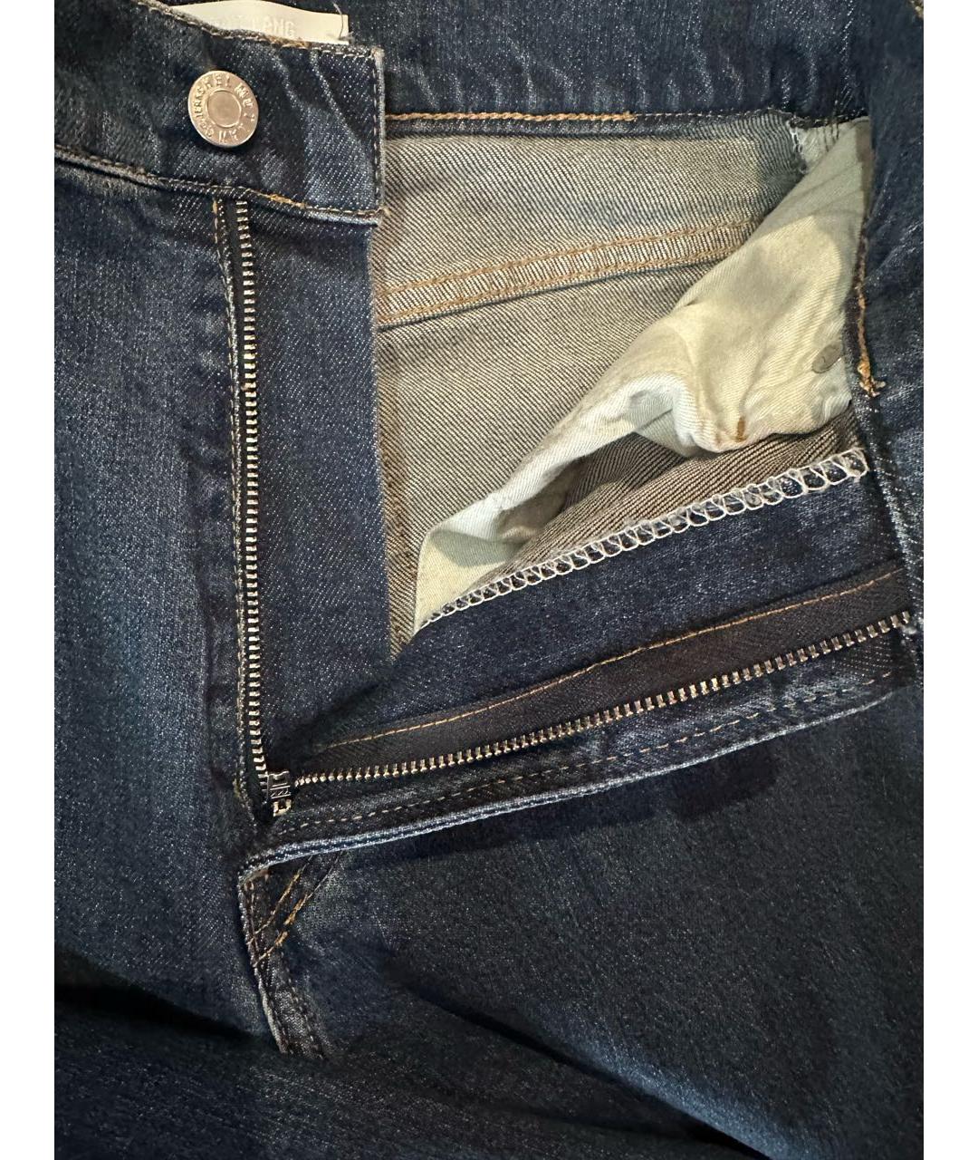 HELMUT LANG Синие хлопко-эластановые прямые джинсы, фото 6