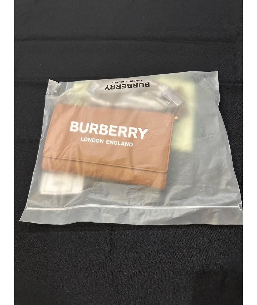 BURBERRY Горчичная кожаная сумка через плечо, фото 2