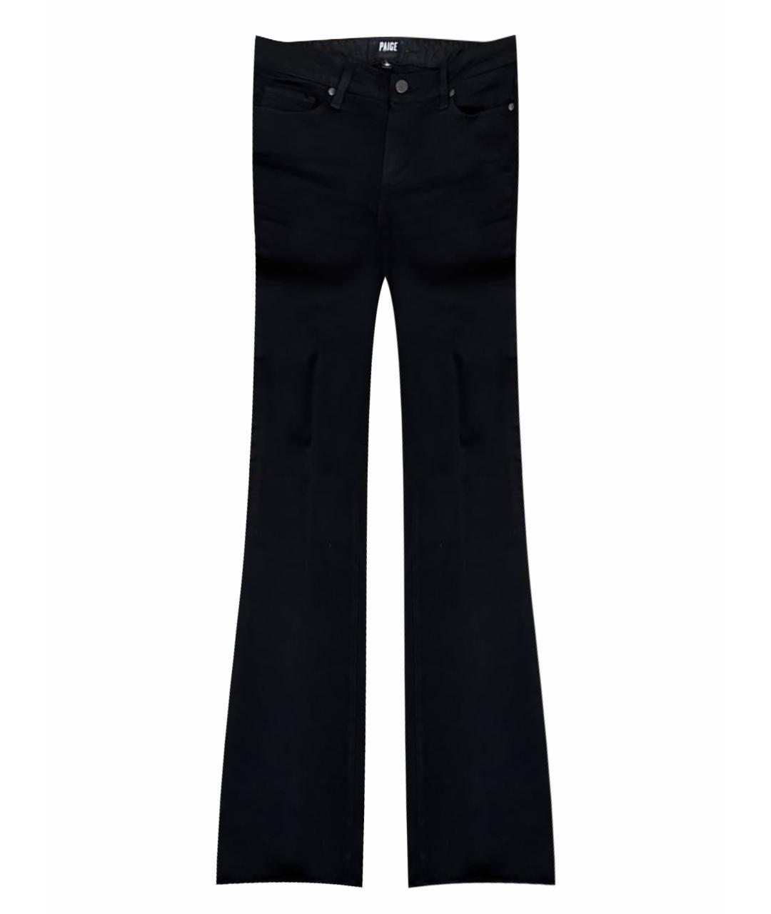 PAIGE Черные хлопко-полиэстеровые джинсы клеш, фото 1