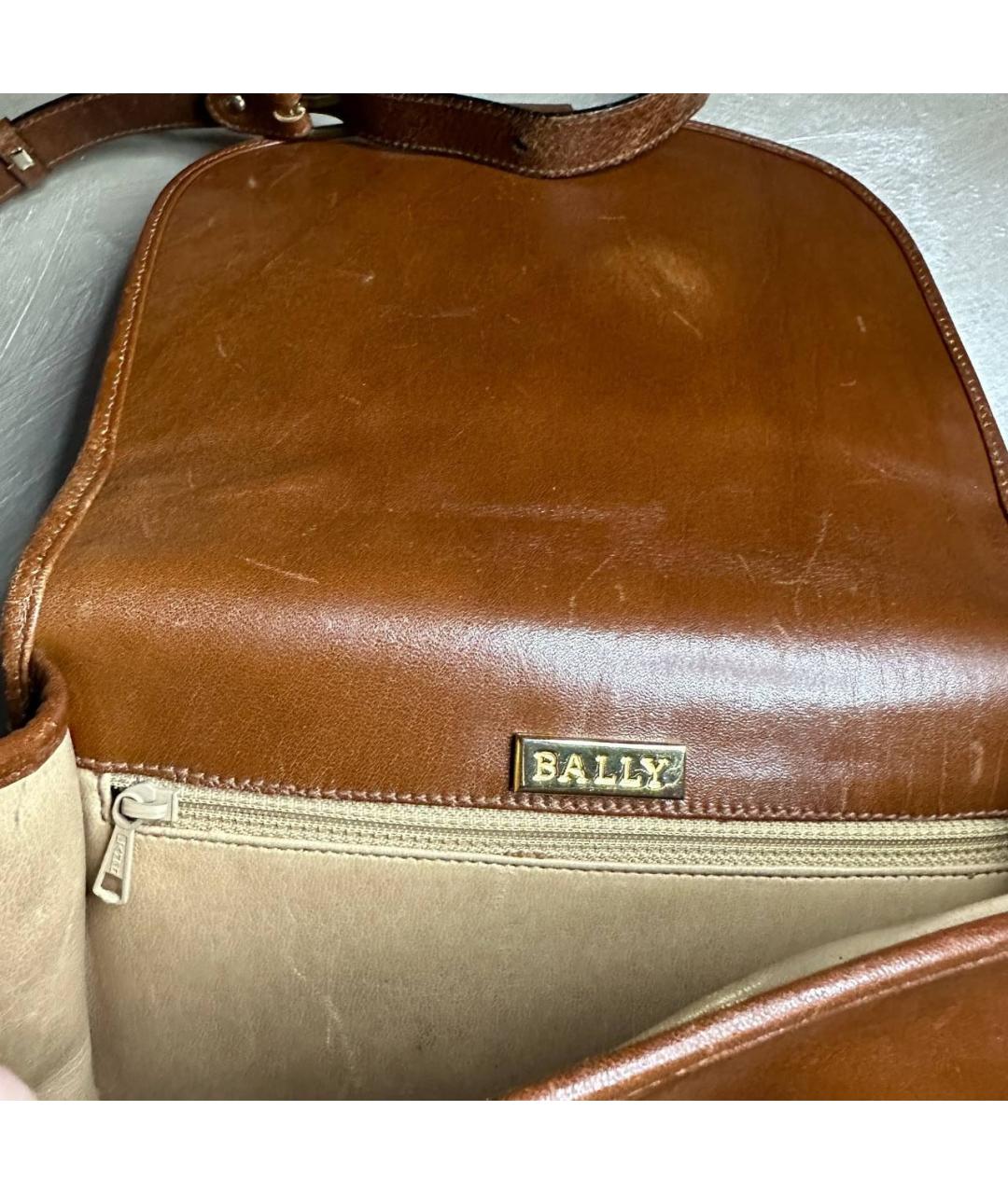 BALLY Коричневая кожаная сумка на плечо, фото 3