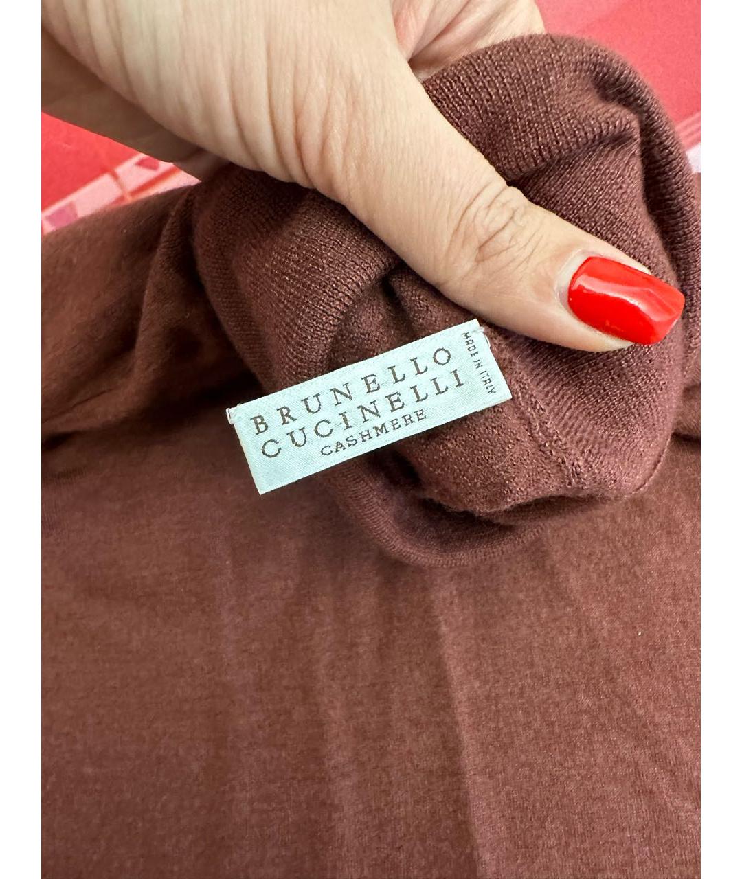 BRUNELLO CUCINELLI Бордовая кашемировая водолазка, фото 4