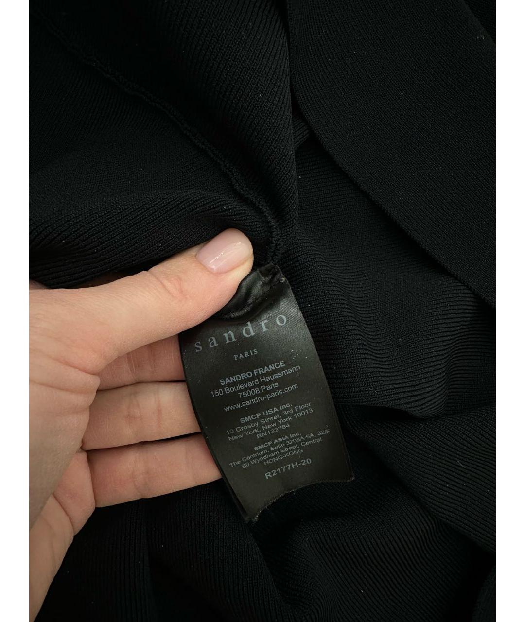 SANDRO Черное повседневное платье, фото 4