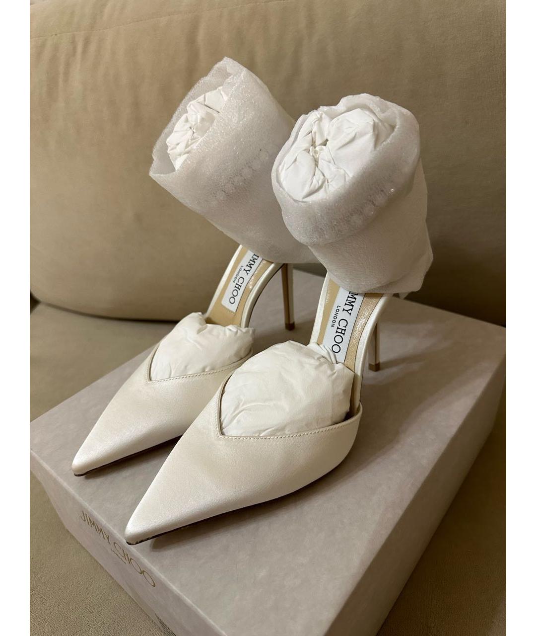 JIMMY CHOO Белые текстильные туфли, фото 2